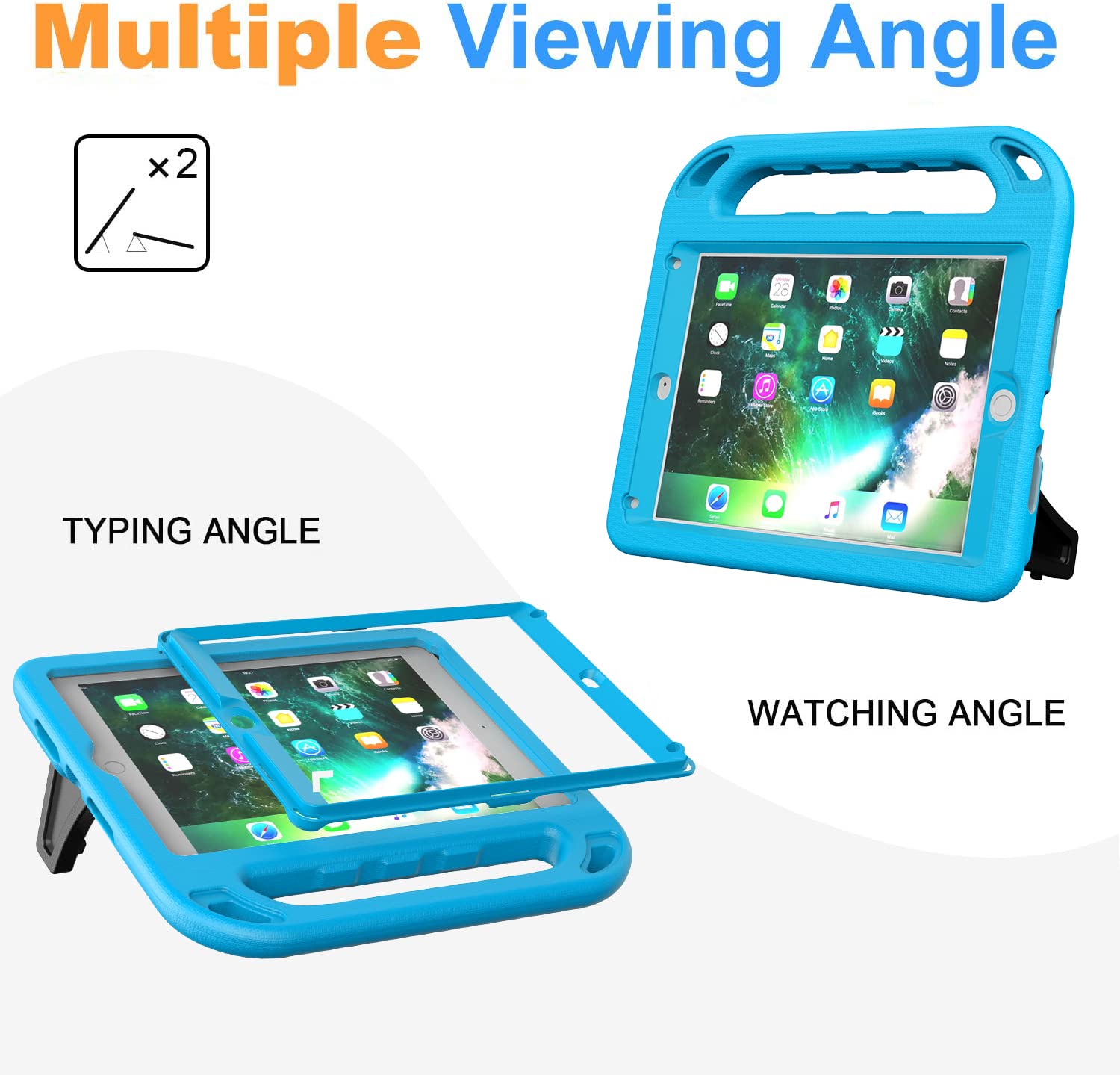 Bmouo Kids Case For Ipad 5Th/6Th Generation, Ipad 9.7 2018/2017 Case With Screen Protector, Shockproof Ipad Air 2 Case With Hand