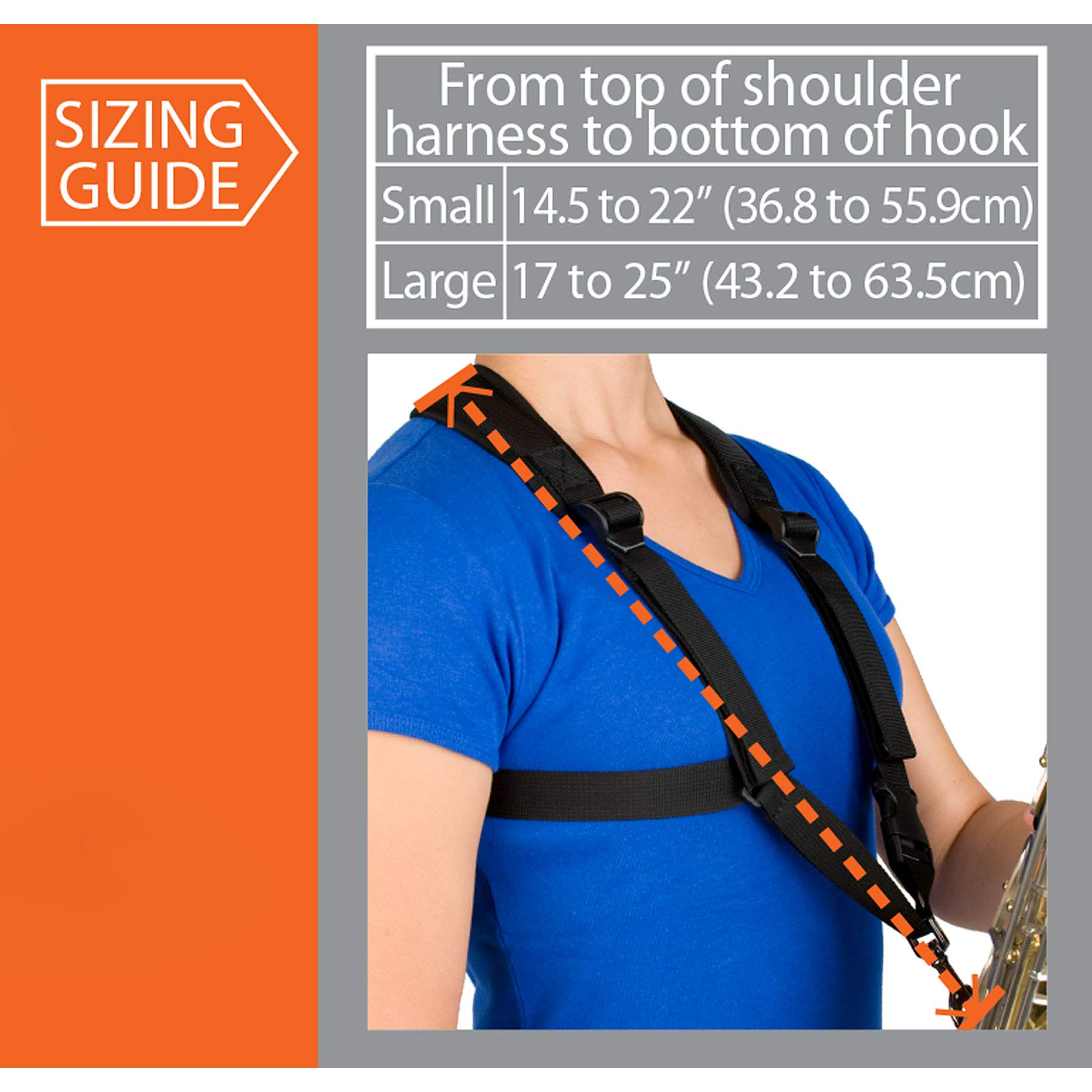 Pro Tec Protec Saxophone Harness With Deluxe Metal Trigger Snap Size: Small, Model A306Sm