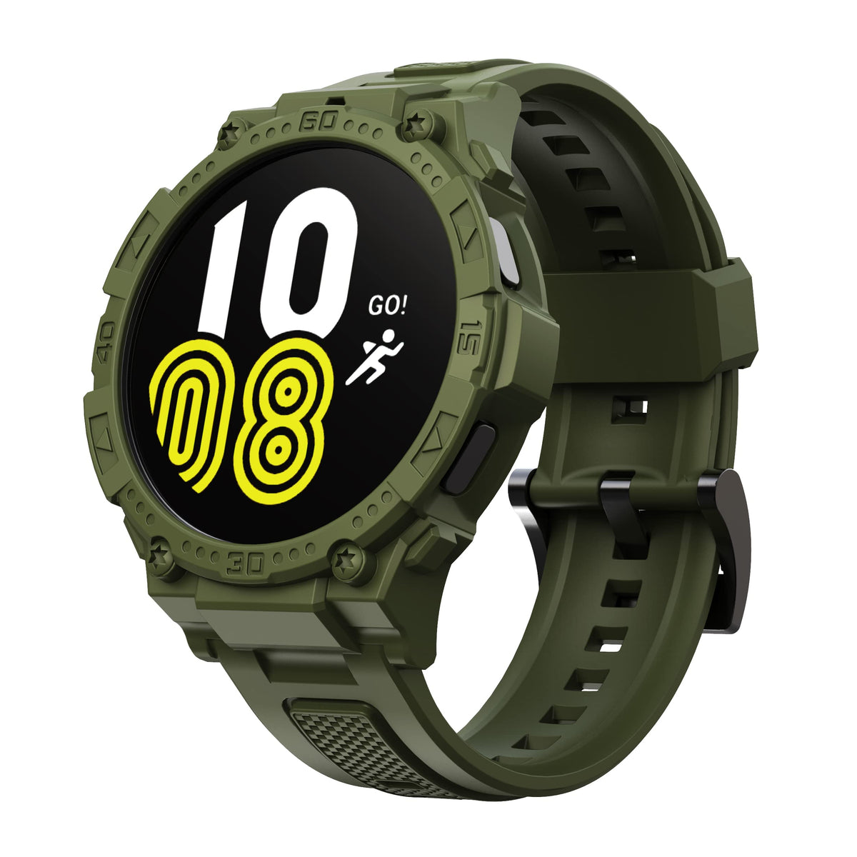 Gelishi Compatible With Galaxy Watch 5, Galaxy Watch 4 Band With Case 40Mm Men, Rugged Protective Band Quick Release Sport Wrist