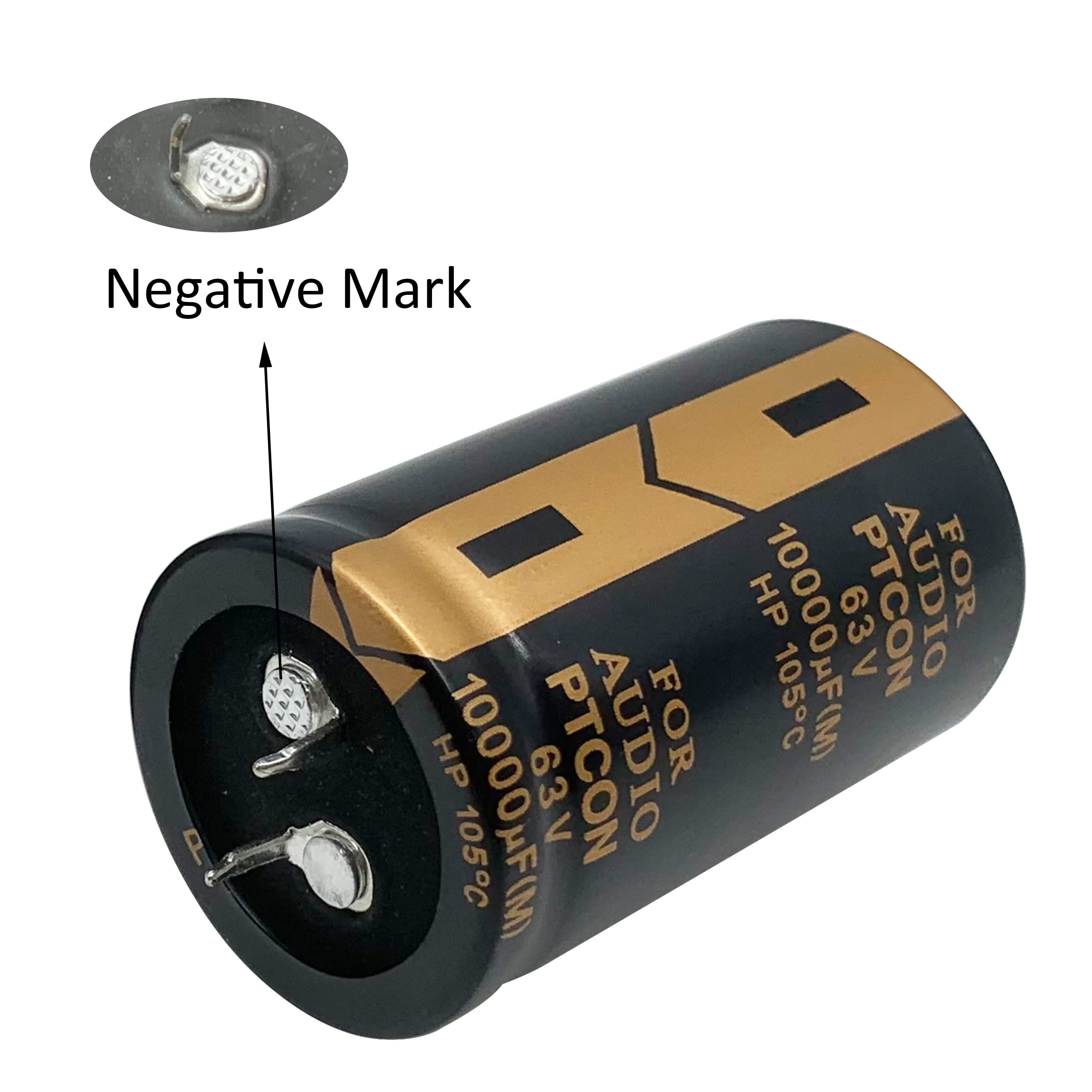 Cermant 2Pcs 63V 10000Uf Snap In Electrolytic Capacitor 30X50Mm(1.18X1.96In) Power Amplifier Filter Audio Electrolytic Capacitor