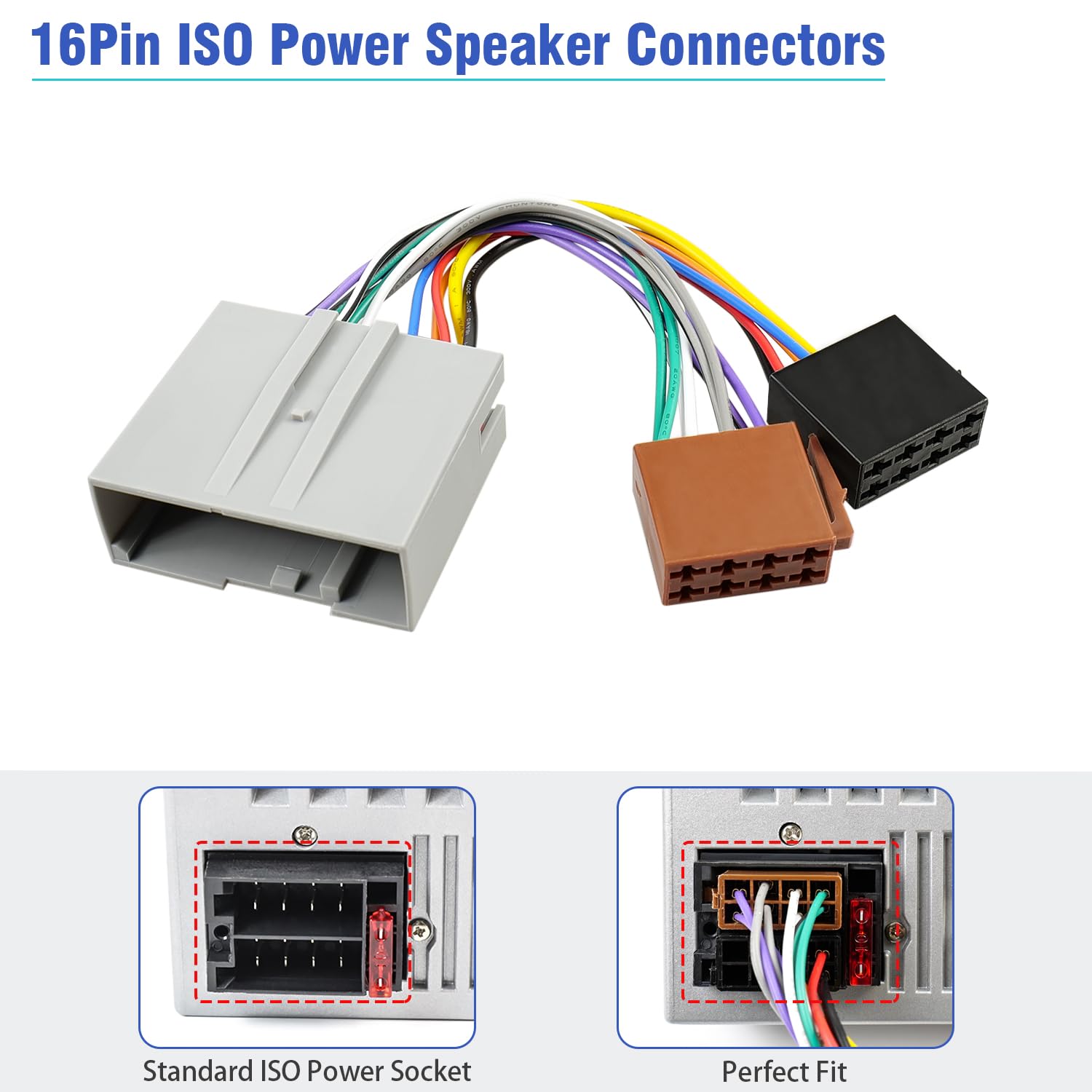 Jayubien 24Pin Radio Wiring Harness Compatible With Ford Mercury Lincoln 2006 2012, Aftermarket 16Pin Iso Stereo Connector Wire