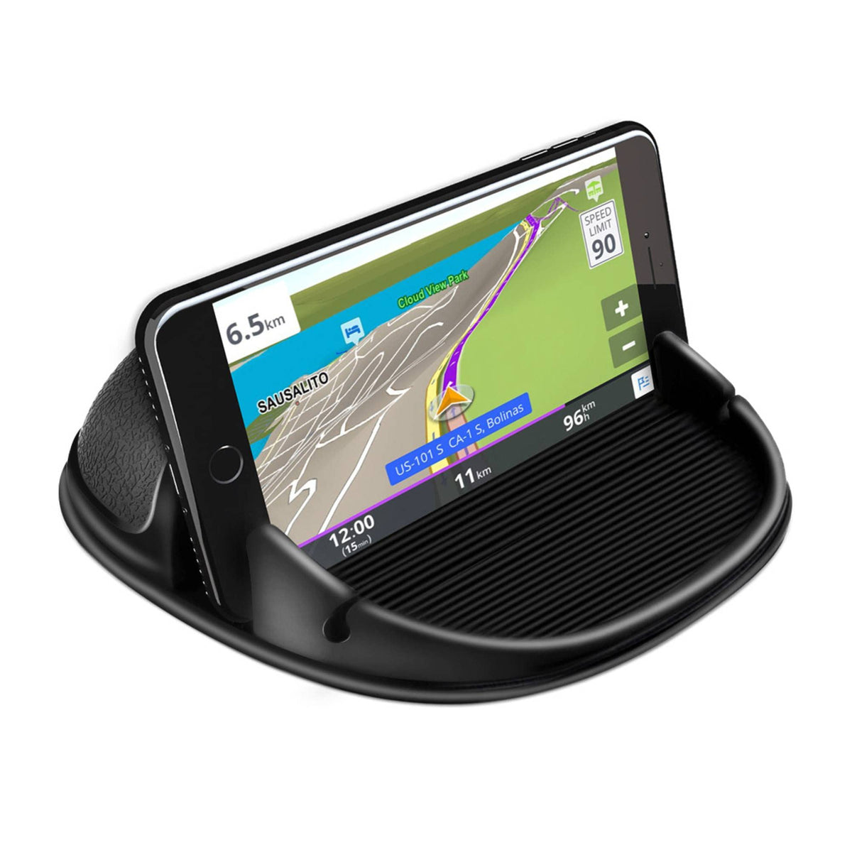 Loncaster 2 Pack Car Phone Holder Mount, [Horizontal 360 Rotatable] Silicone Phone Mount For Car Dashboard, Hands Free Cell Phon
