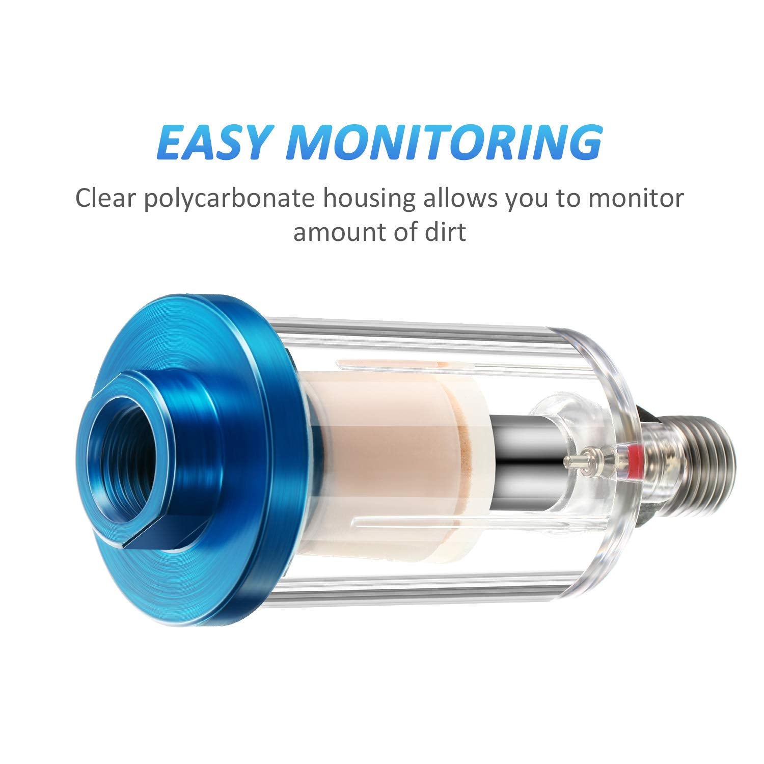 3 Pcs Compressed Air Filter Water Oil Separator 1/4 Inch Npt Inlet And Outlet Airbrush Filter Moisture Separator For Air Line Co