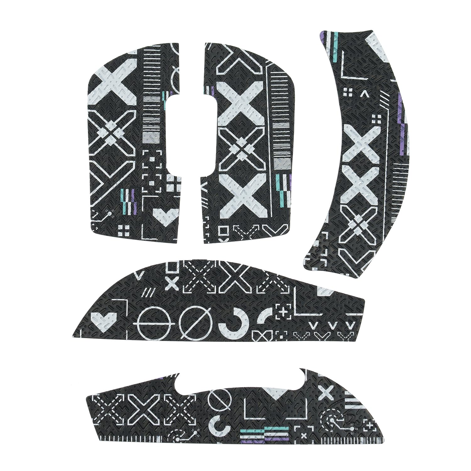 Hokeyio Mouse Grips For Logitech G Pro X Superlight Non Slip Suck Sweat Pre Cut Without Mouse Printstream Black White 0.5Mm