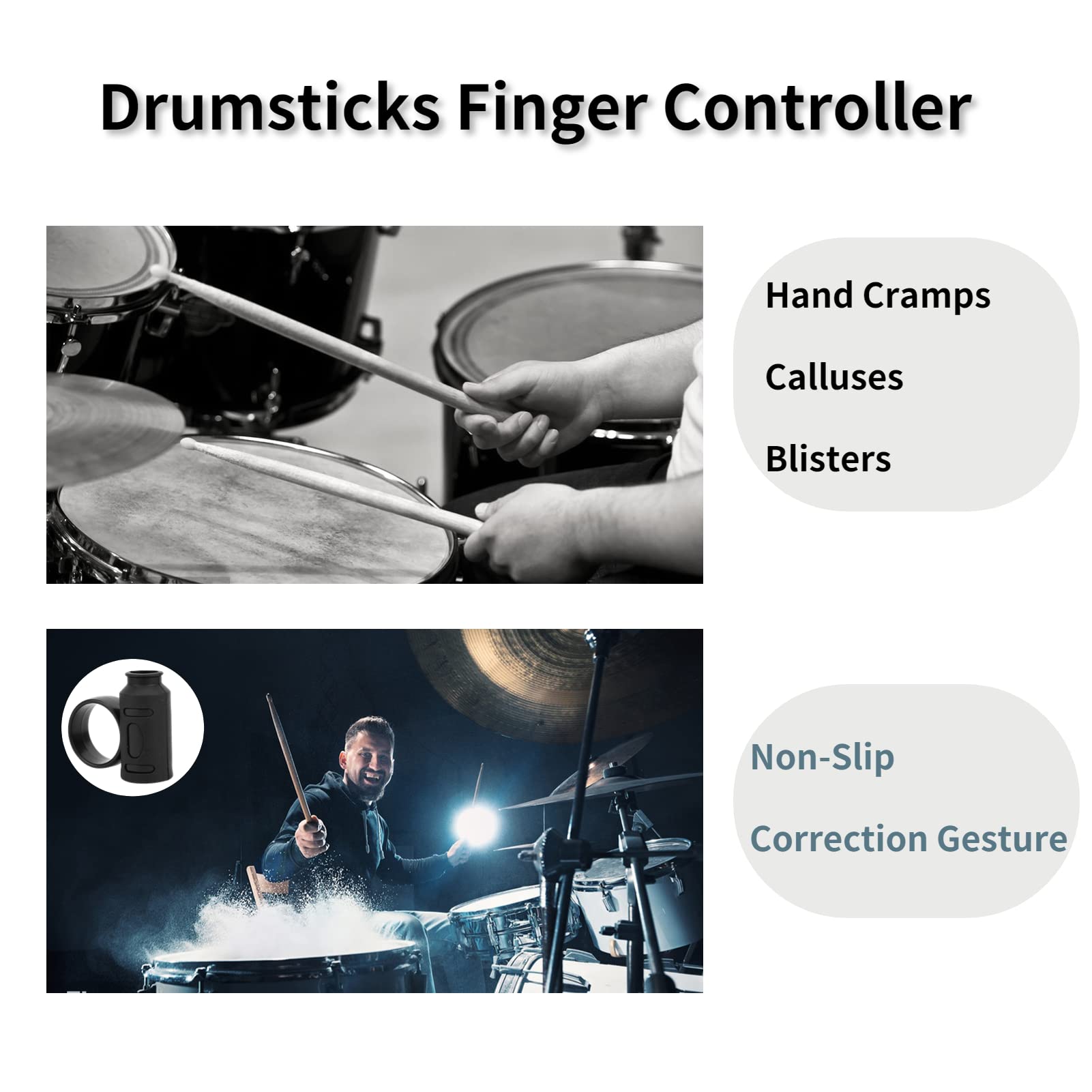 Smooth High Quality Drumsticks Finger Controller, Durable Drum Stick Control Clip, Silicone For Drum Drummer Drum Auxiliary Tool