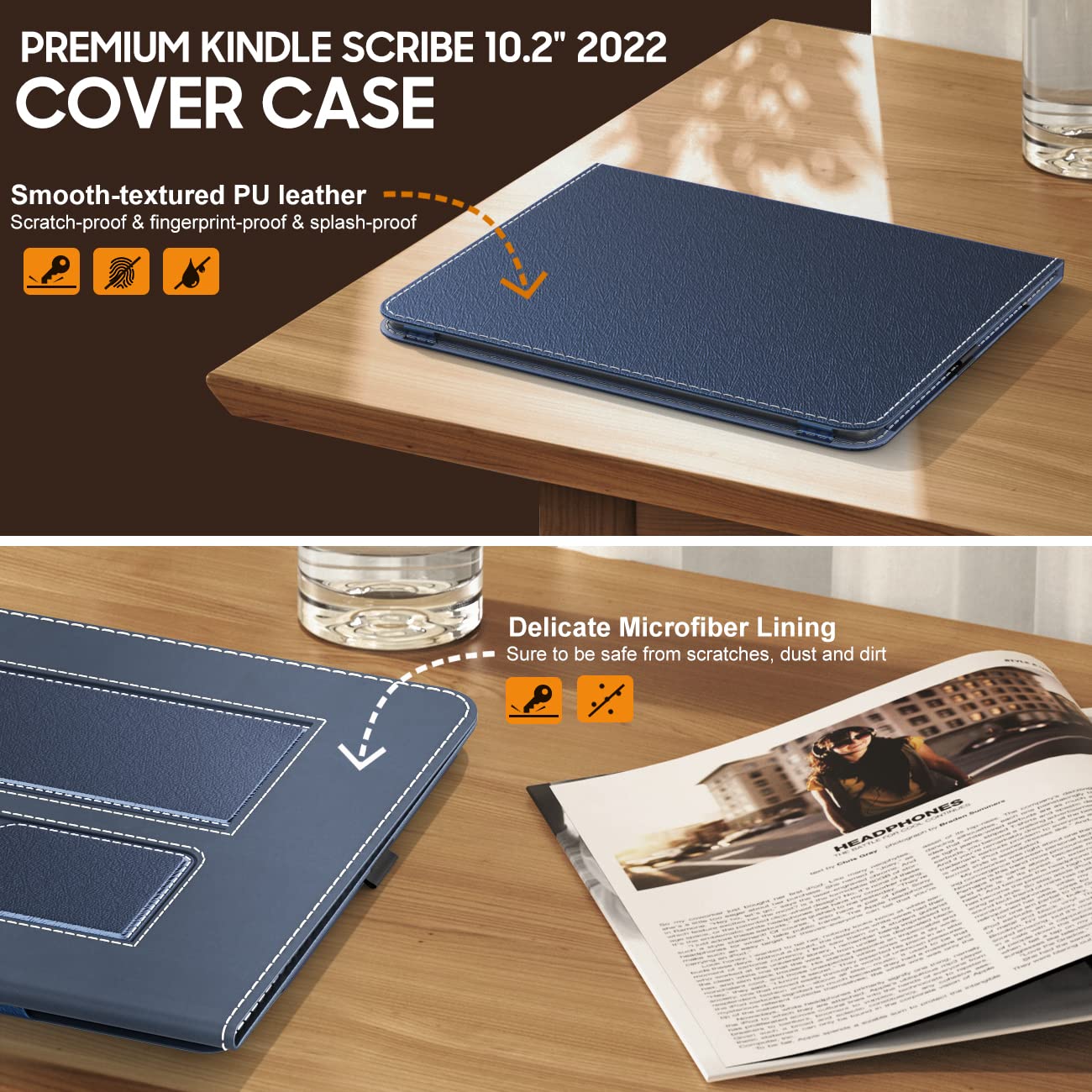 MoKo Case for 10.2' Kindle Scribe 1st Generation   2024/2022 Release, Slim PU Shell Cover Case with Auto Wake/Sleep for Kindle Scribe 10.2 2024/2022, Indigo