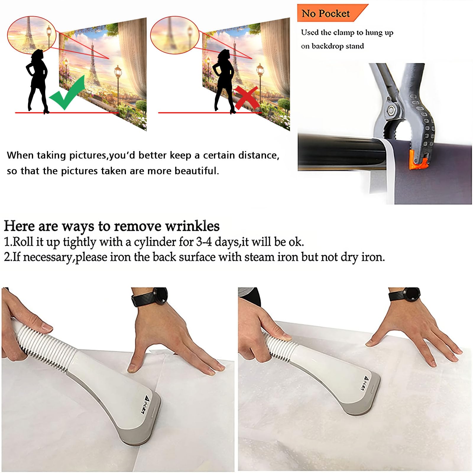 Yieldeer Paris Backdrop Eiffel Tower Backdrop 7X5Ft Polyester Paris Photo Background Photography Bride Shower Banner Party Decor