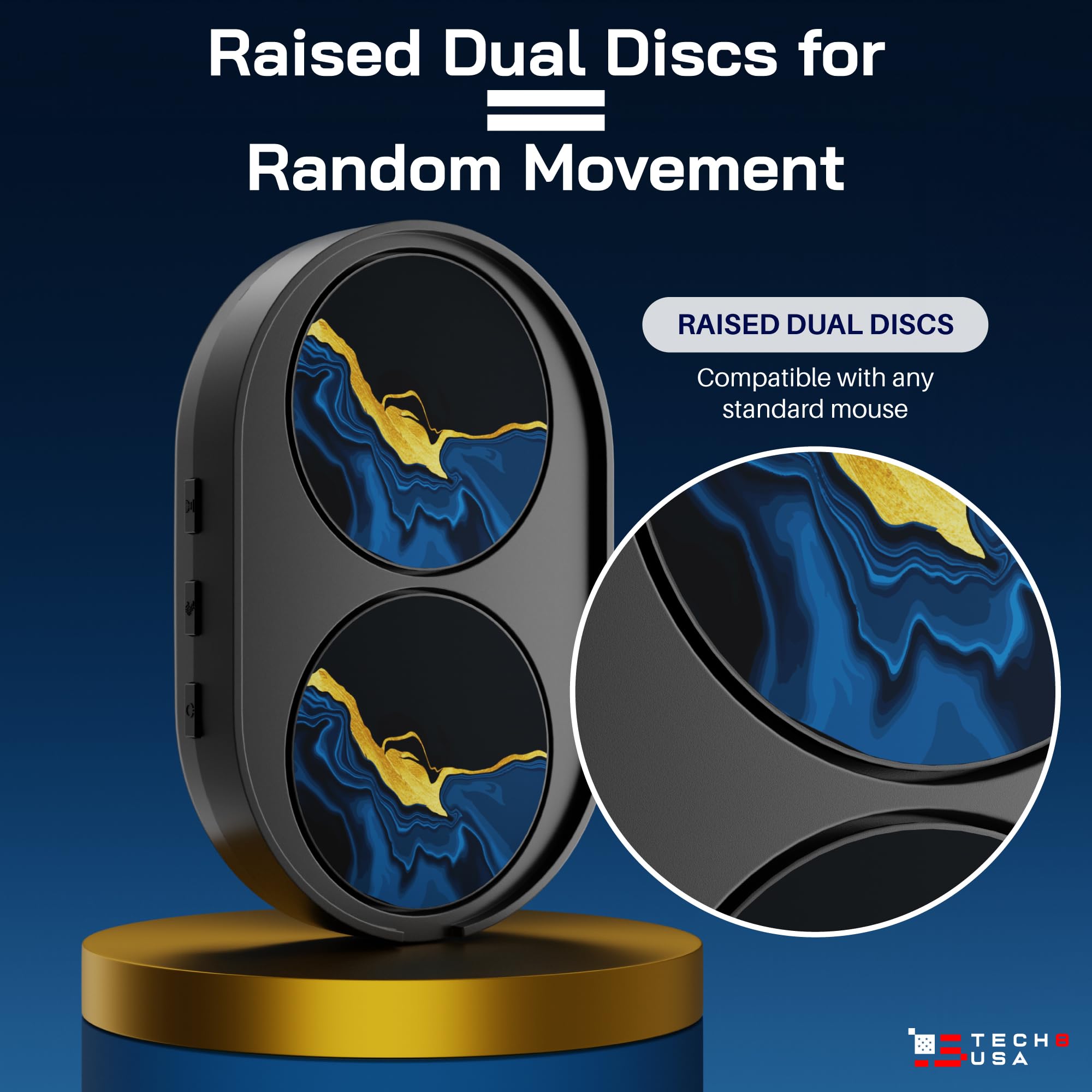 Tech8 Usa Dual Disc Mouse Mover Device, Undetectable Mouse Jiggler For Laptops, Pc, No Software, Random Movement, Patented, Desi