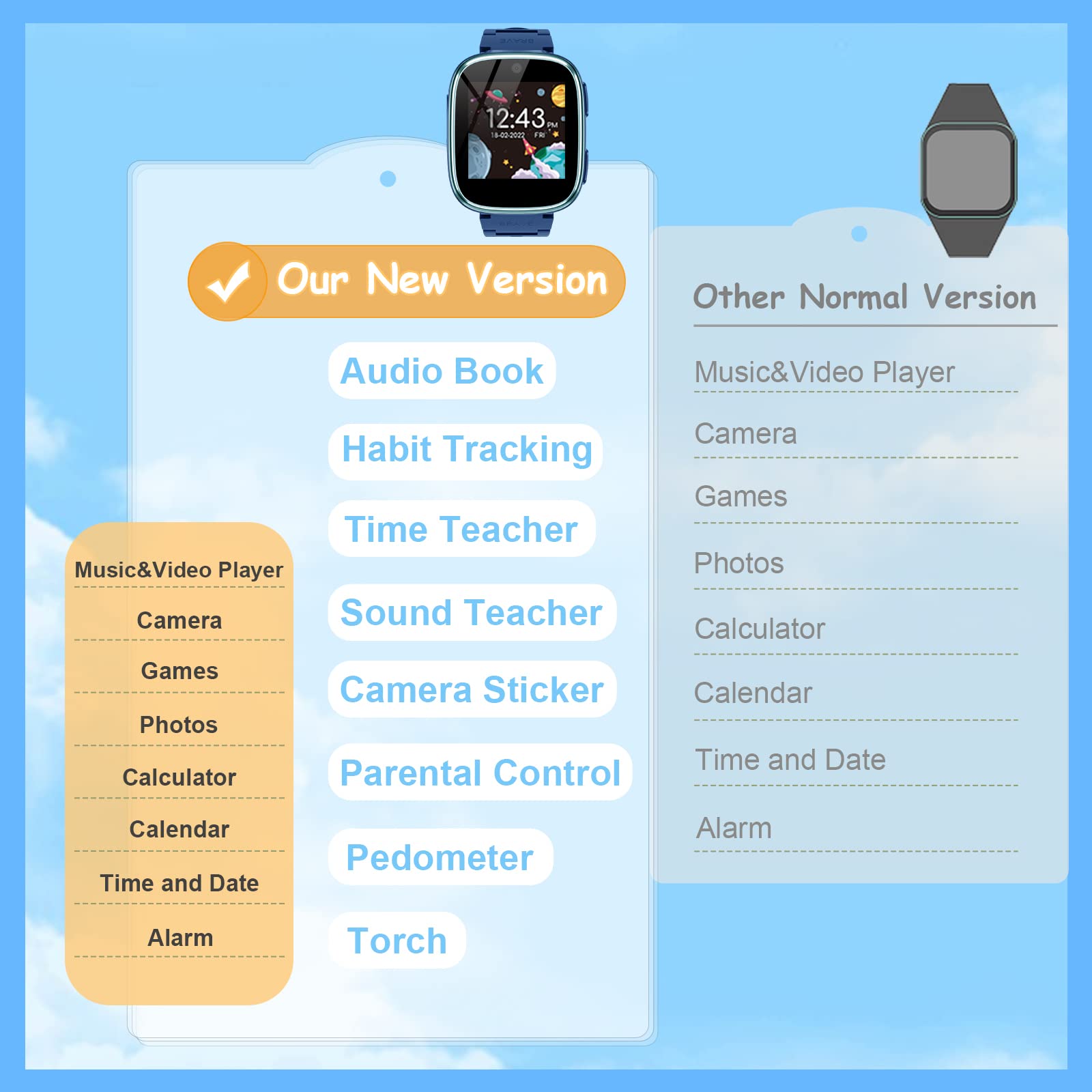 Kids Smart Watch Girls Boys   Smart Watch For Kids Game Smart Watch Gifts For 4 12 Years Old With 15 Games Camera Alarm Video Mu