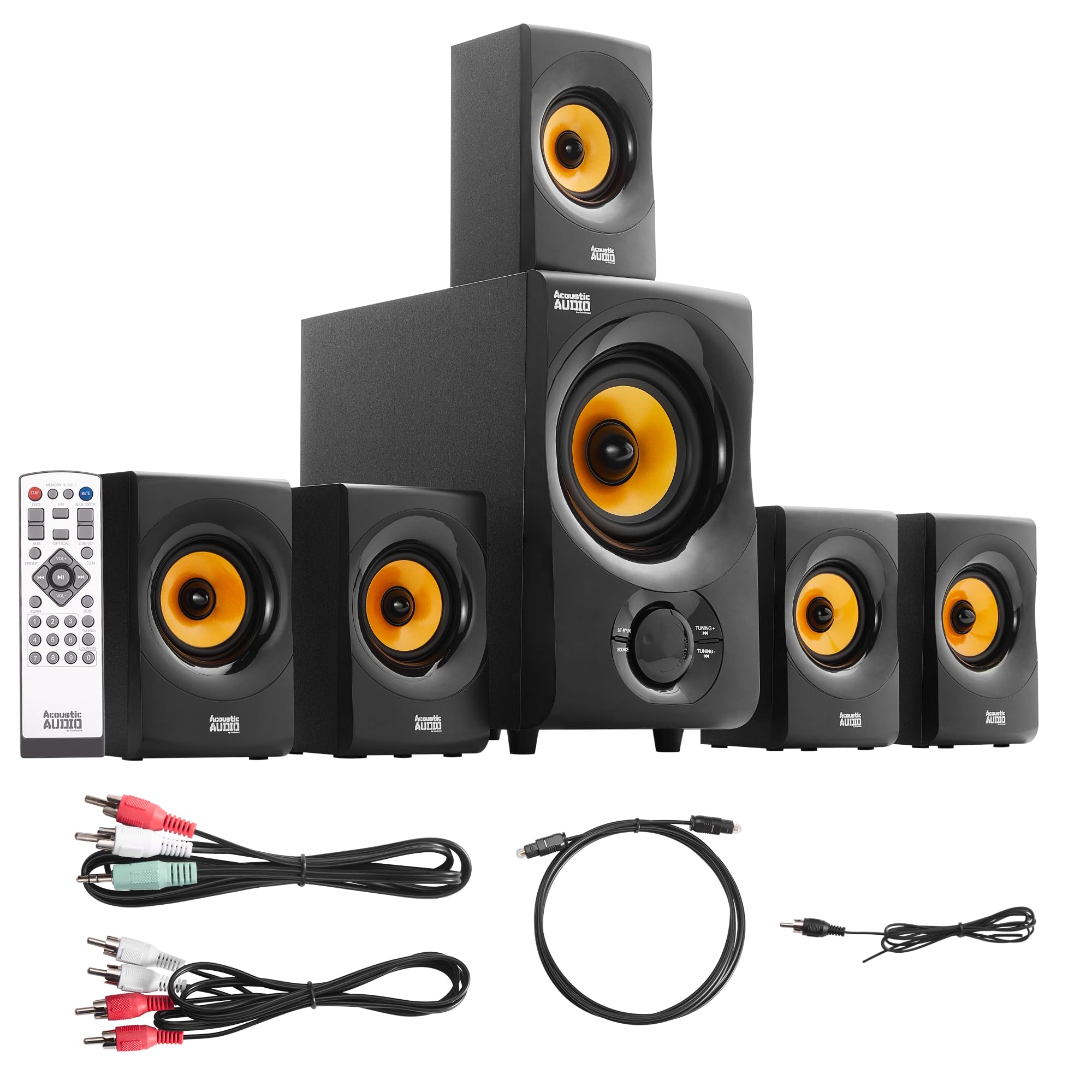Acoustic Audio Aa5170 Home Theater 5.1 Bluetooth Speaker System 700W With Powered Sub