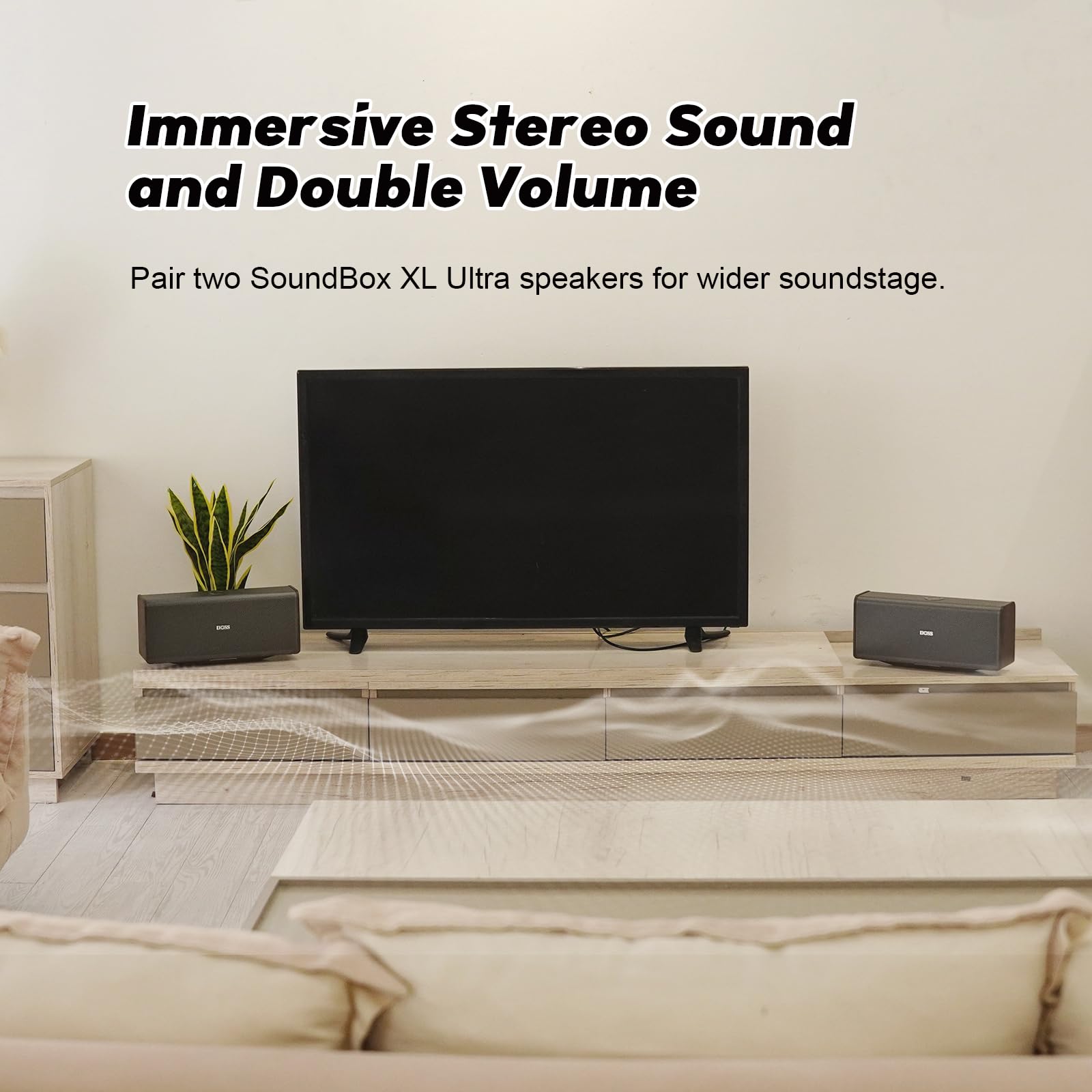 Doss Soundbox Ultra Bluetooth Speaker With 2.1 Channel Audio, 80W Superior Sound With Deep Bass, Two Dsp Technologies, 18H Playtime, Bt 5.3, Wireless For Home, Office, Livingroom