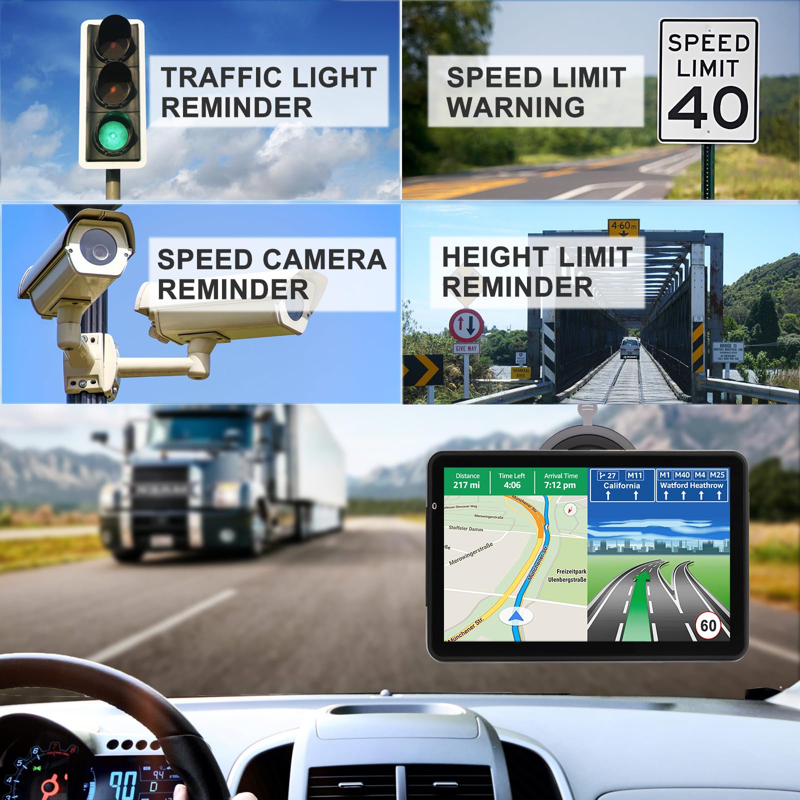 2024 Newest Gps Navigation For Car Truck Navigator 2024 Us Maps 7 Inch Touch Screen Vehicle Gps Commercial Trucker Satellite Nav