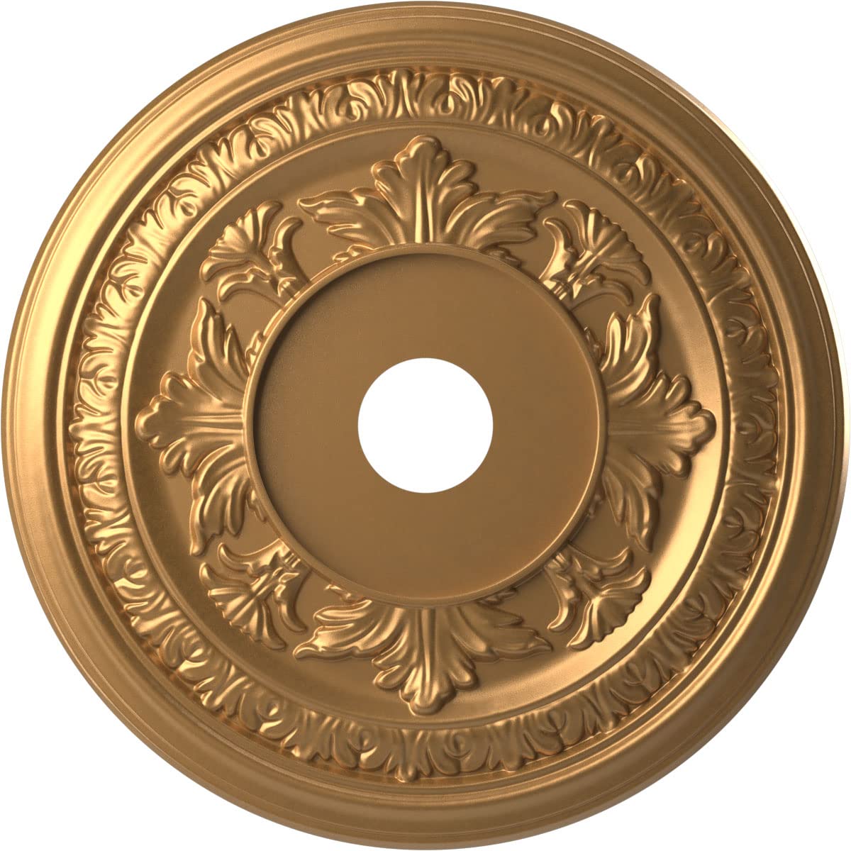 Ekena Millwork CMP22BABGL Baltimore Thermoformed PVC Ceiling Medallion (Fits Canopies up to 7 3/4), 22OD x 3 1/2ID x 1P, Bright 