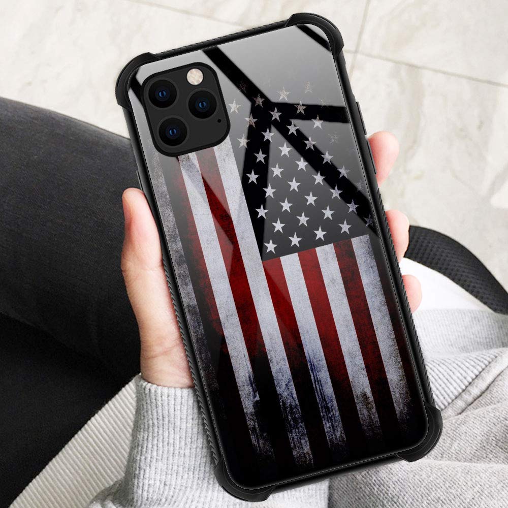 Zhegailian Case Compatible With Iphone 12 Pro Max,Old Flag Case For Iphone 12 Pro Max For Boys Men,Pattern Design Anti Scratch O