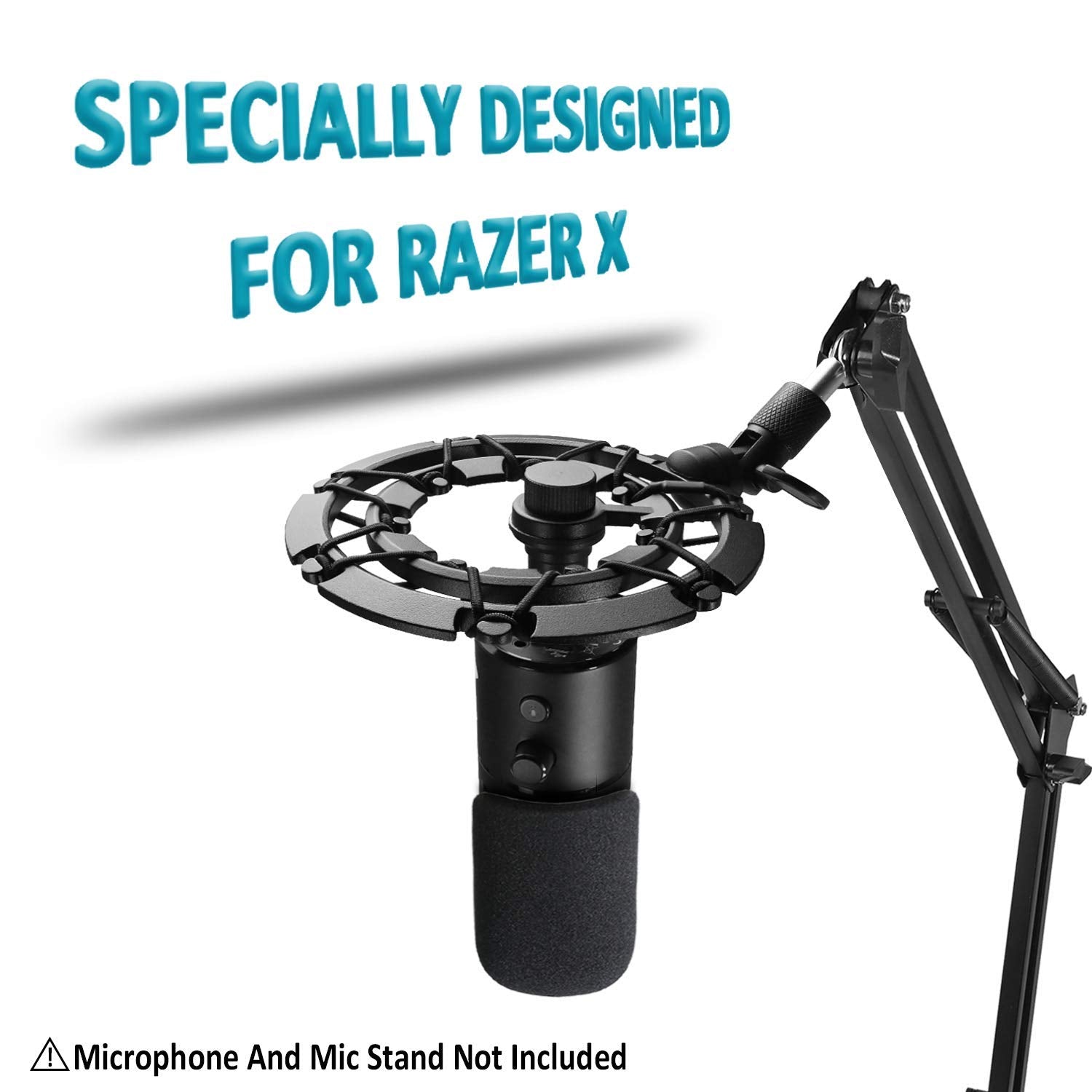 Shock Mount With Pop Filter For Razer Seiren X Microphone, Seiren X Shock Mount Reduces Vibration Noise Matching Mic Stand Boom