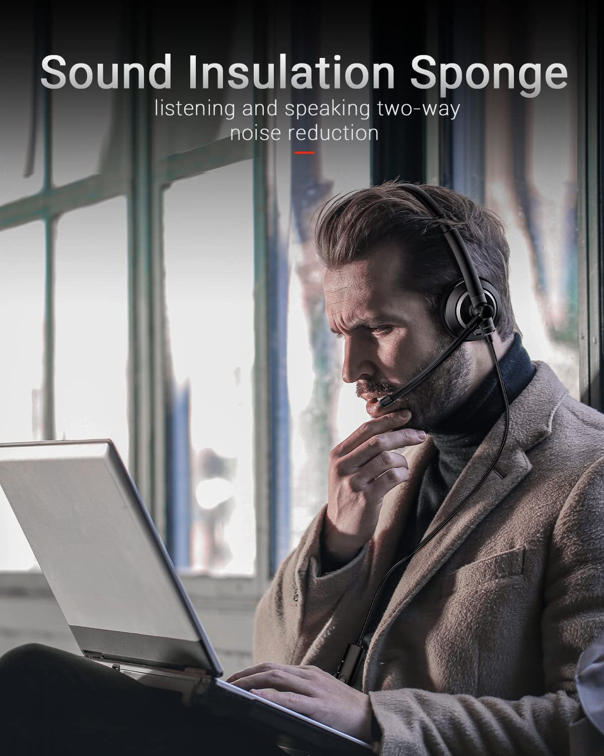 Awatrue Wired Headset With Microphone For Pc Laptop   3.5Mm Jack On Ear Headphones With Noise Cancelling Microphone For Boom Sky