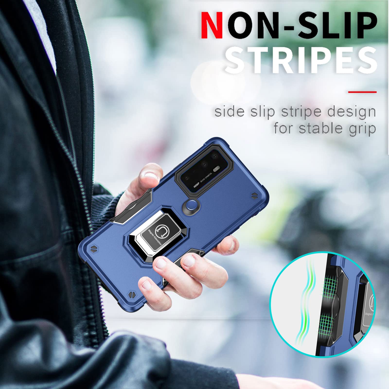 Lokyoo For Cricket Dream 5G/ At&T Radiant Max 5G/ Cricket Innovate 5G Case, With [2 Pcs] Tempered Glass Screen Protector, Milita