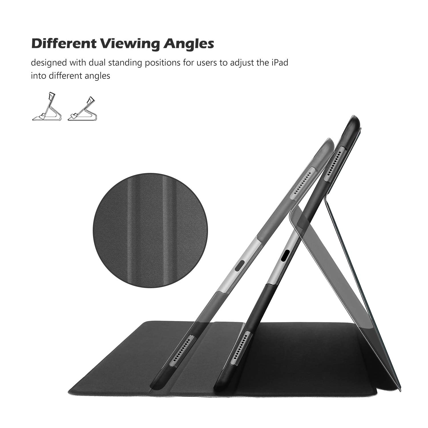 ProCase Slim Stand Cover for iPad Pro 12.9 (2015/2017) - Black Protective Folio Case for 2nd & 1st Gen Models