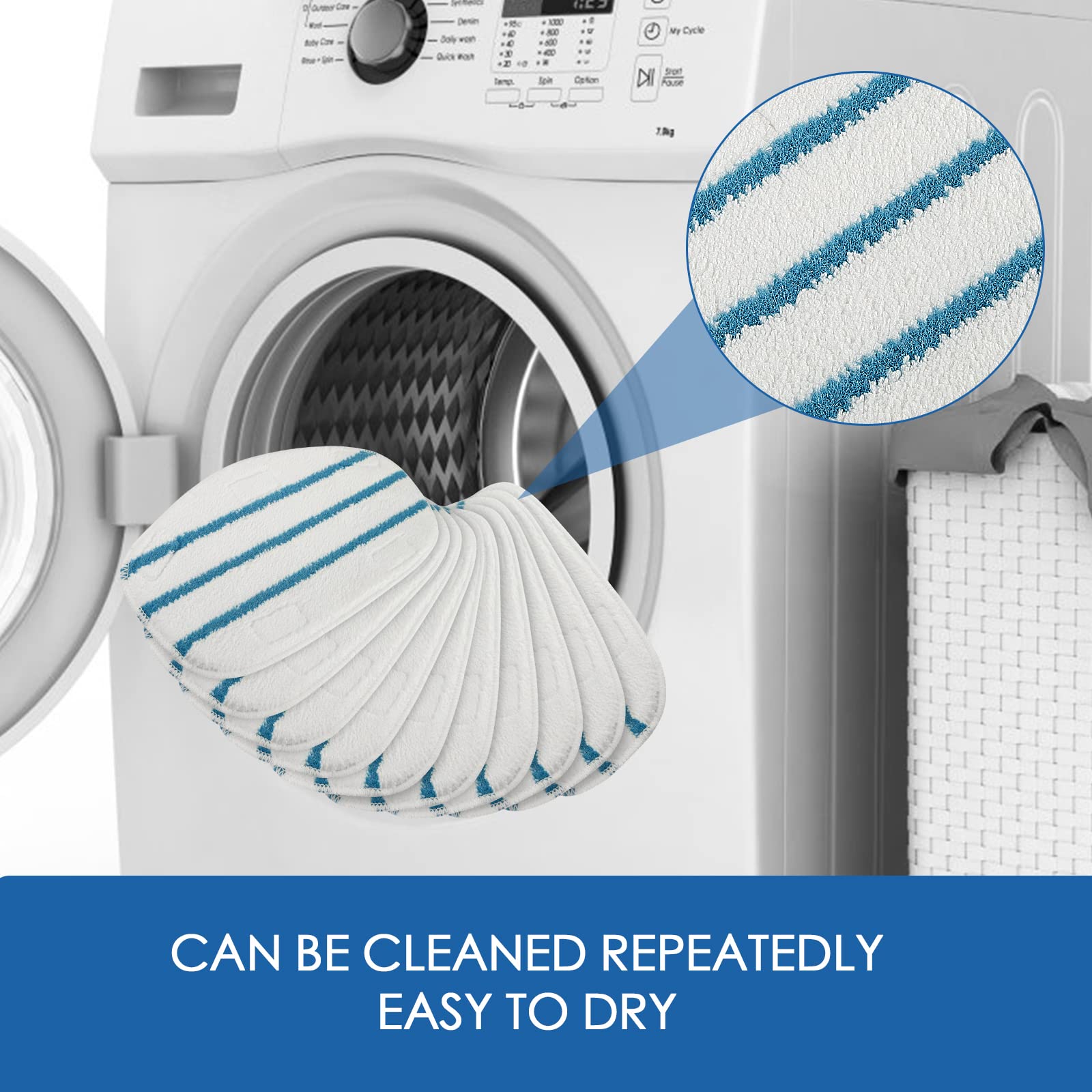 Mxzone 10 Pack Replacement Steam Mop Pads Cleaning Pad Fit For Pursteam Thermapro Steam Mop Cleaner10 In 1 And Thermapro 211 Ste