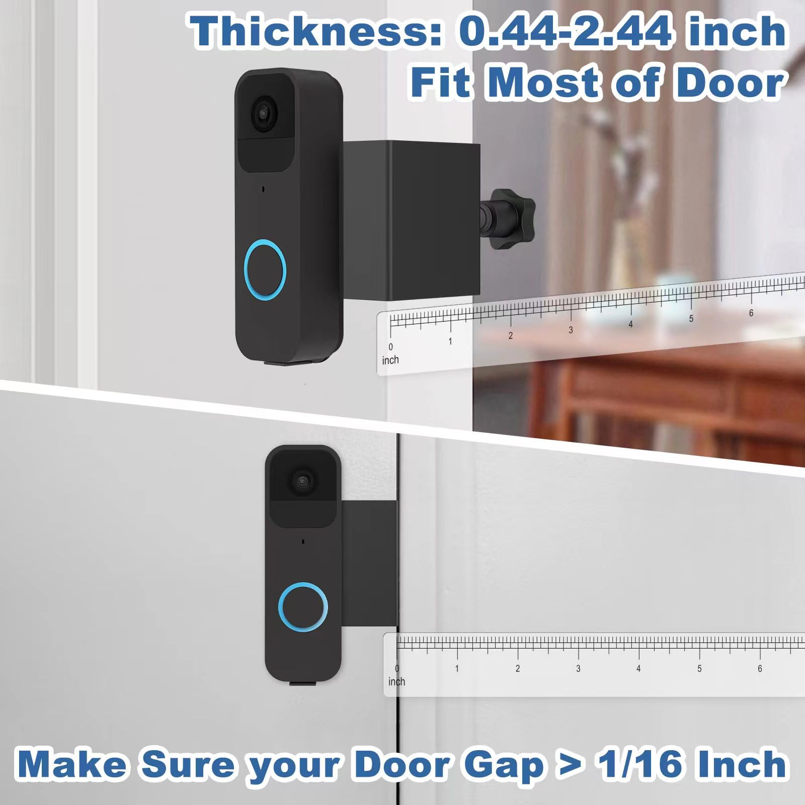 Anti Theft Blink Doorbell Mount No Drill, No Cover Not Block Widen Edge Anti Bending Blink Doorbell Camera Mount, Renter Friendl