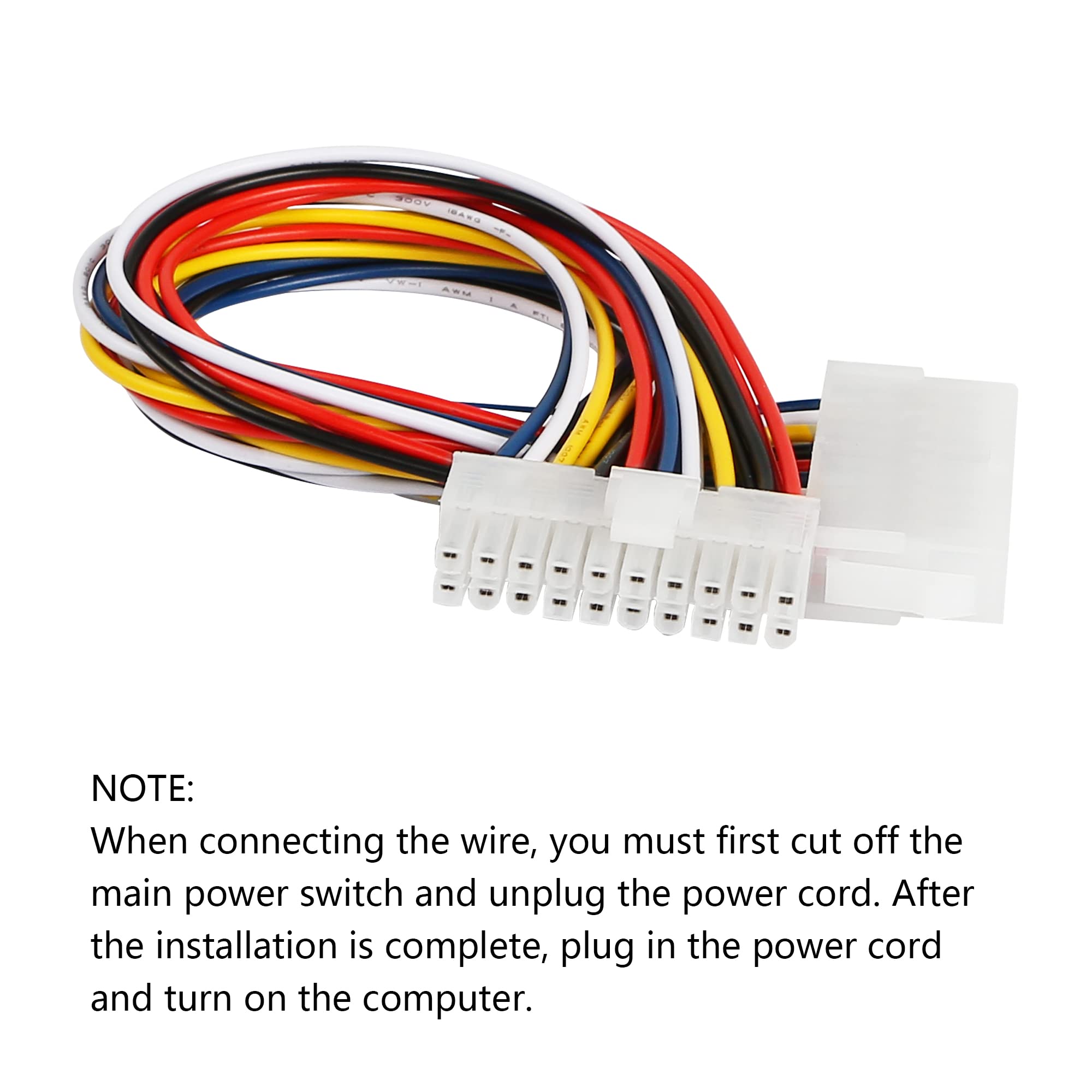 Cerrxian 30Cm Atx 20 Pin Male To 20 Pin Female Power Supply Extension Cable For Computer Pc