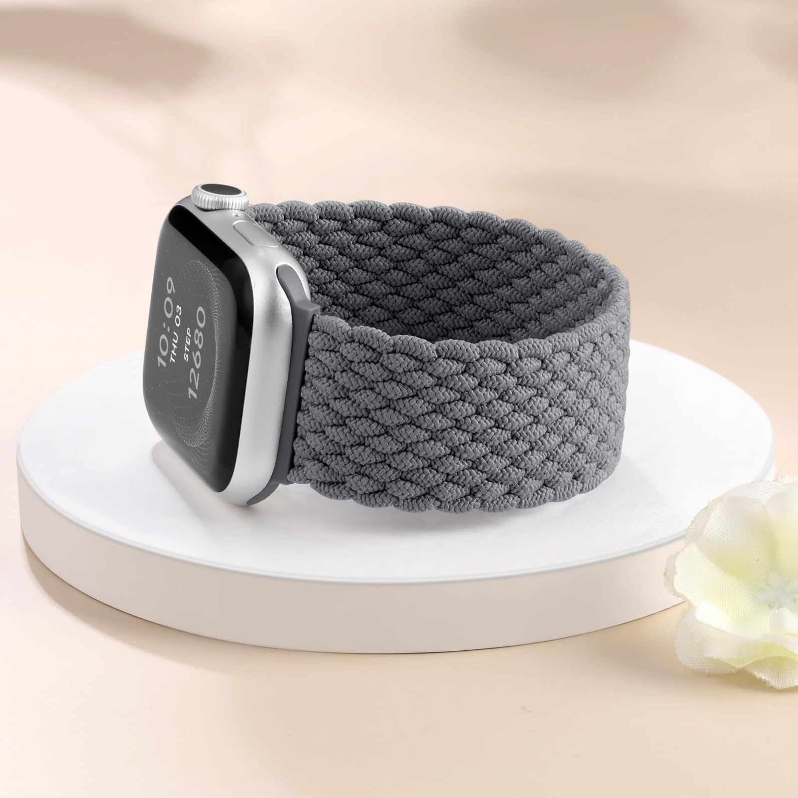 Zedoli Braided Solo Loop Compatible With Apple Watch Band 40Mm 38Mm 41Mm 42Mm Women Men, Stretchy Soft Nylon Bands Elastic Sport