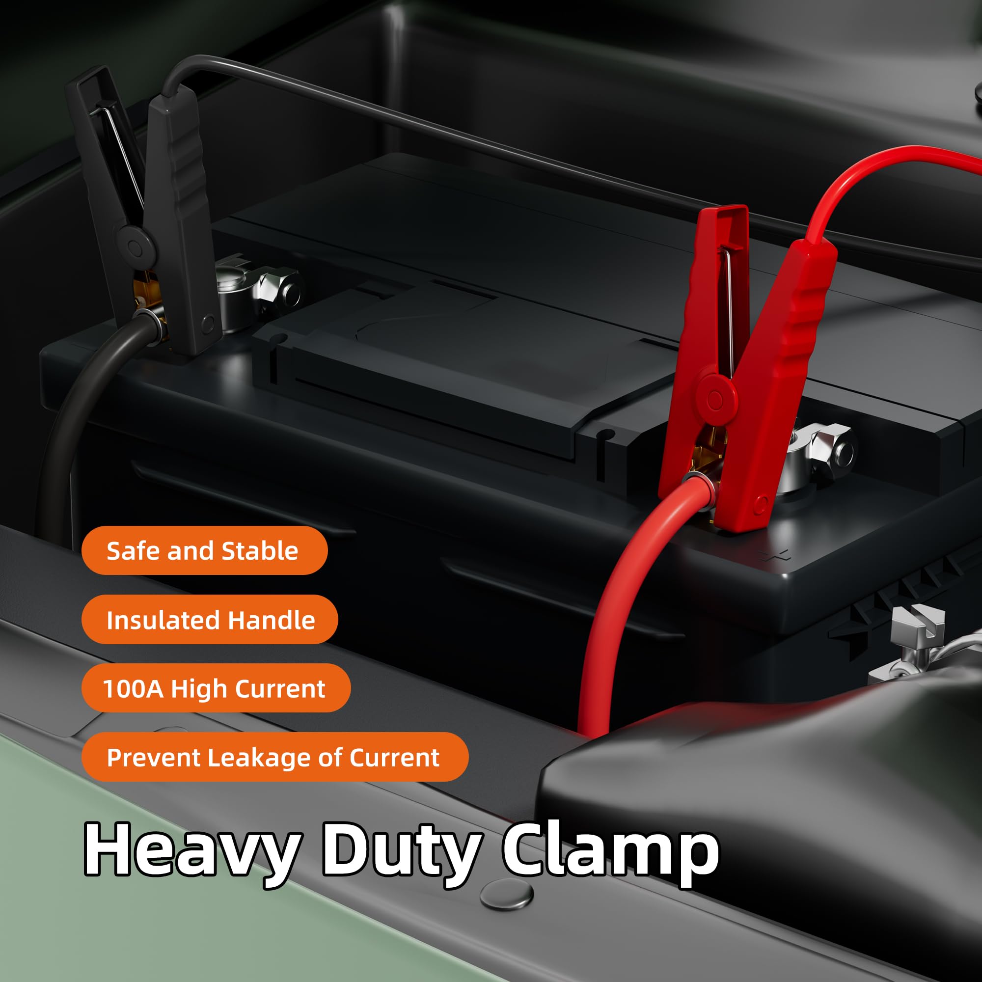 Rvboatpat Power Wheel Battery Adapter With 6Ft Jumper Cable Clamps Portable Battery Jumper Starter For Power Tool