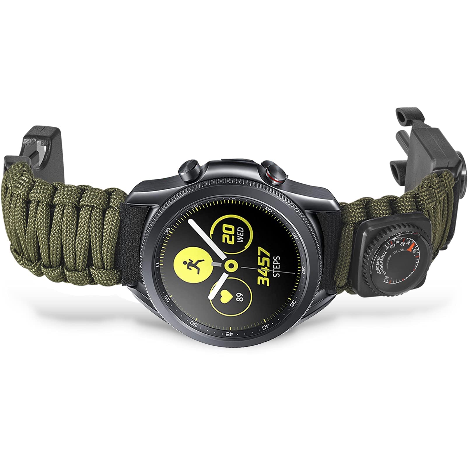 Onewly Compatible With Samsung Galaxy Watch 3 Band 45Mm,Multi Functional Outdoor Survival Umbrella Rope 22Mm Watch Strap For Gea