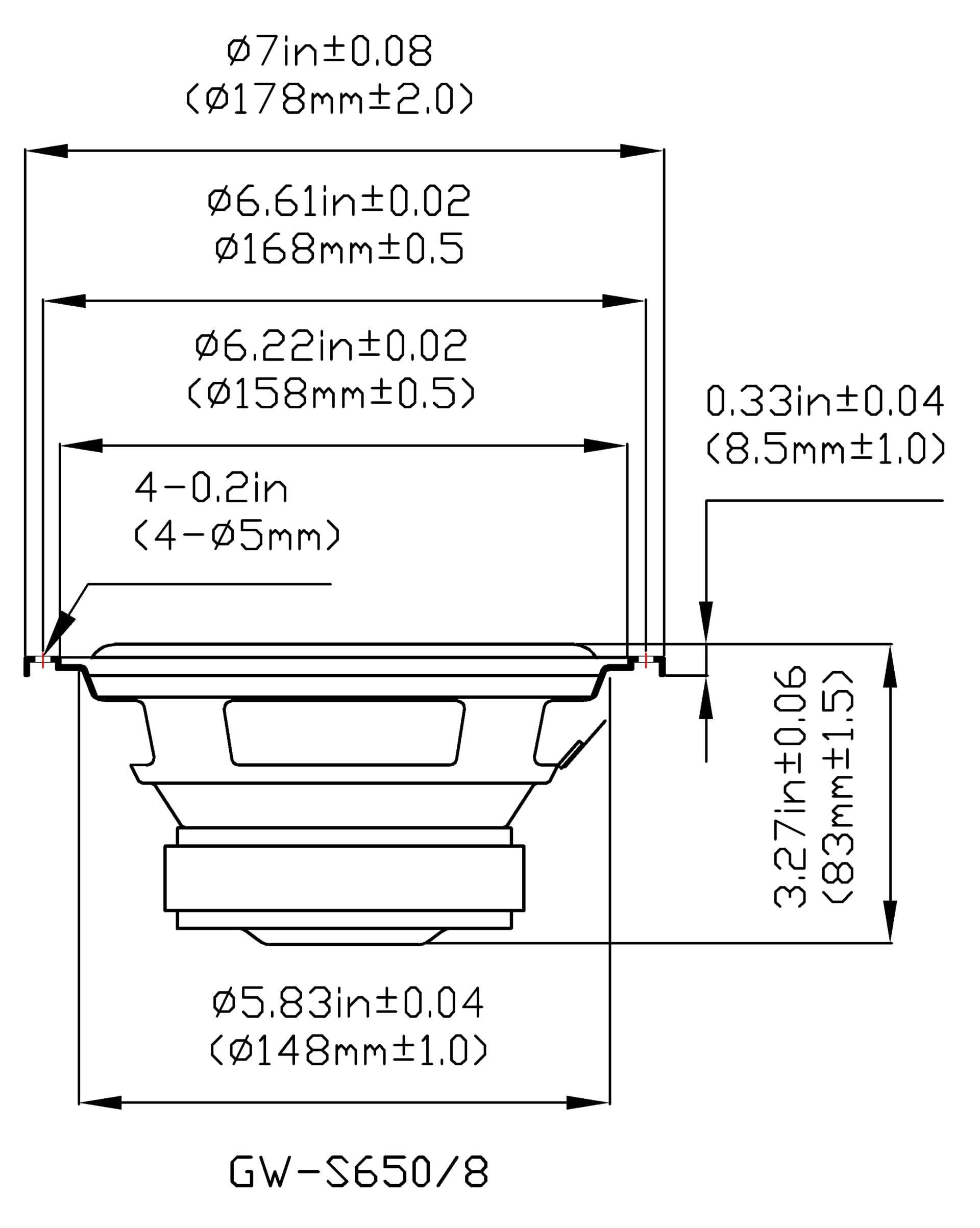 2 Goldwood Sound Gw-S650/8 Poly Cone 6.5 Woofers 170 Watts Each 8Ohm Replacement Speakers
