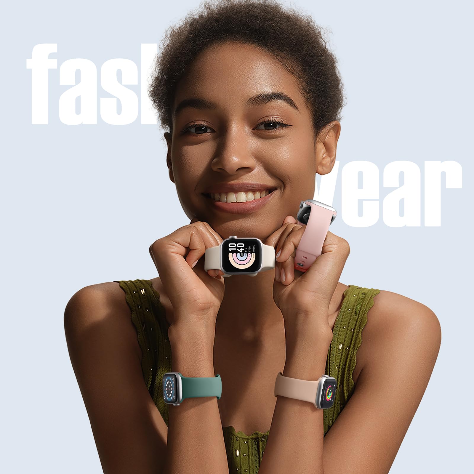 Daqin 8 Pack Soft Silicone Bands Compatible With Apple Watch Band 40Mm 41Mm 38Mm 45Mm 46Mm 44Mm 42Mm Women Men, Waterproof Sport