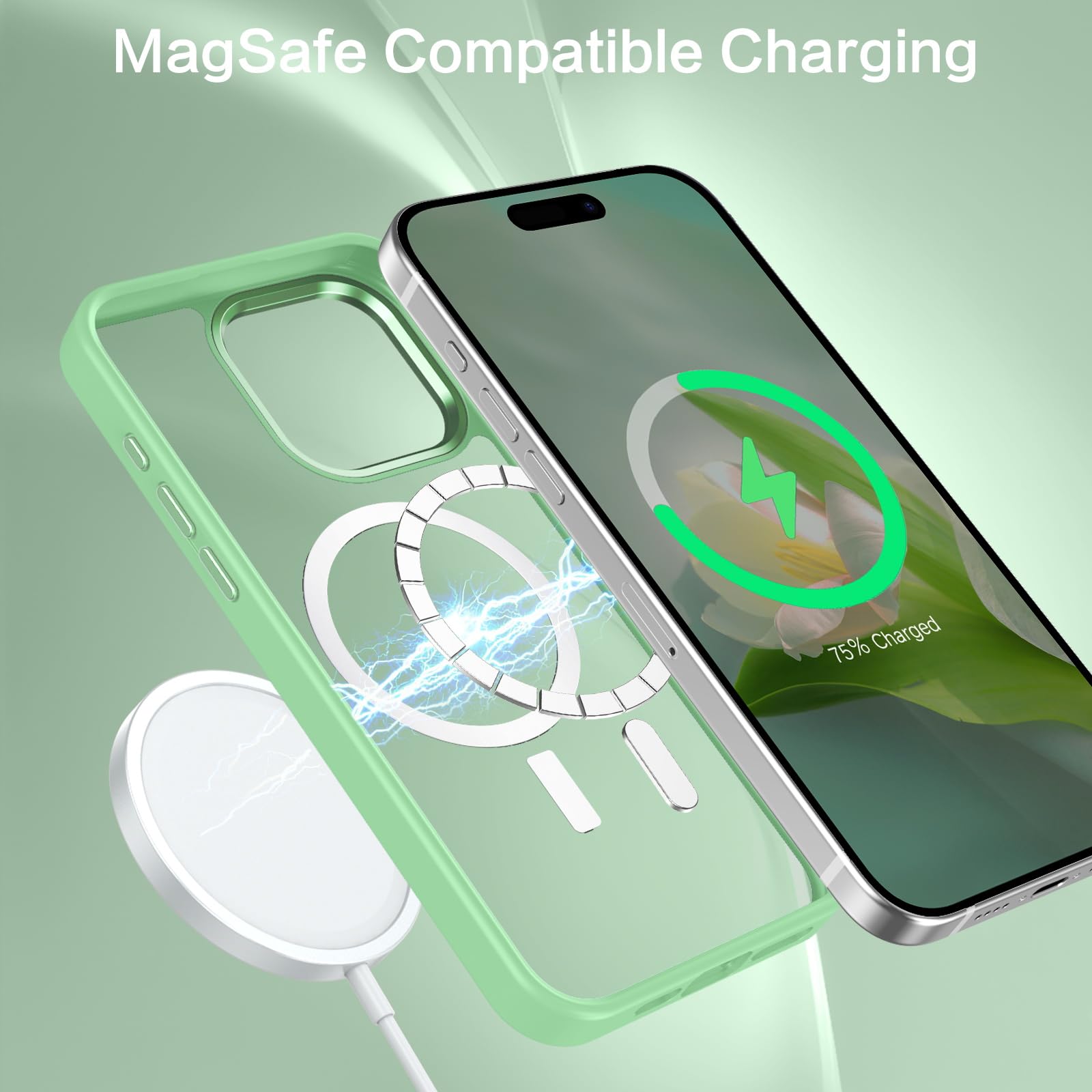 Bentoben For Iphone 15 Pro Max Case,Iphone 15 Pro Max Magnetic Phone Case [Compatible With Magsafe] Translucent Matte Slim Shock