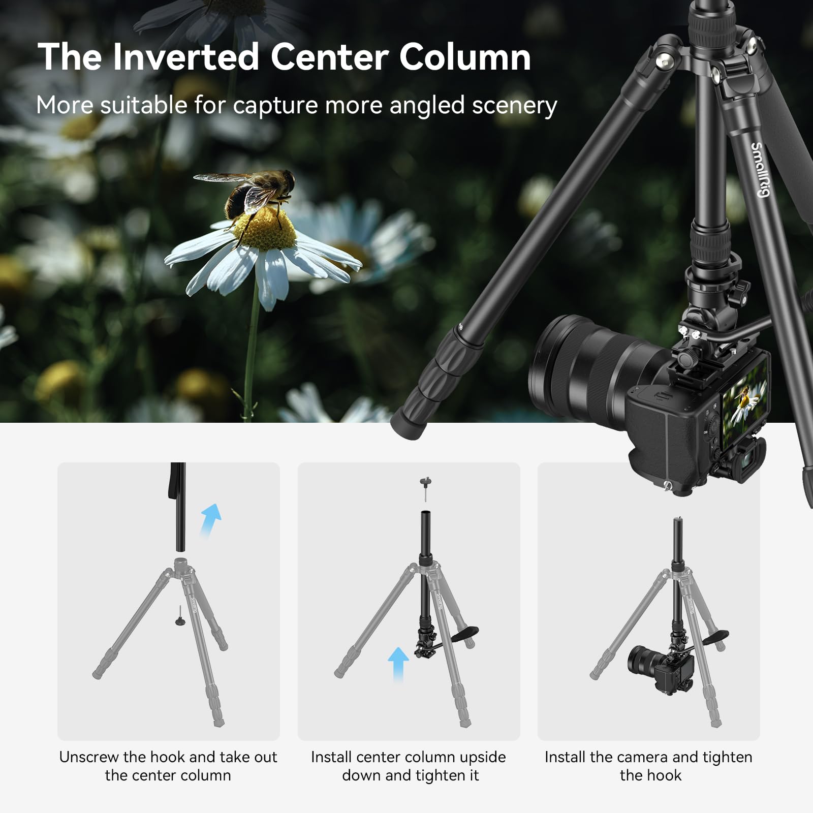 Smallrig Ct180 Video Tripod, 72 Camera Tripod Monopod With Fluid Head, Aluminum Camera Tripod, 360 Panorama Fluid Head For Trave