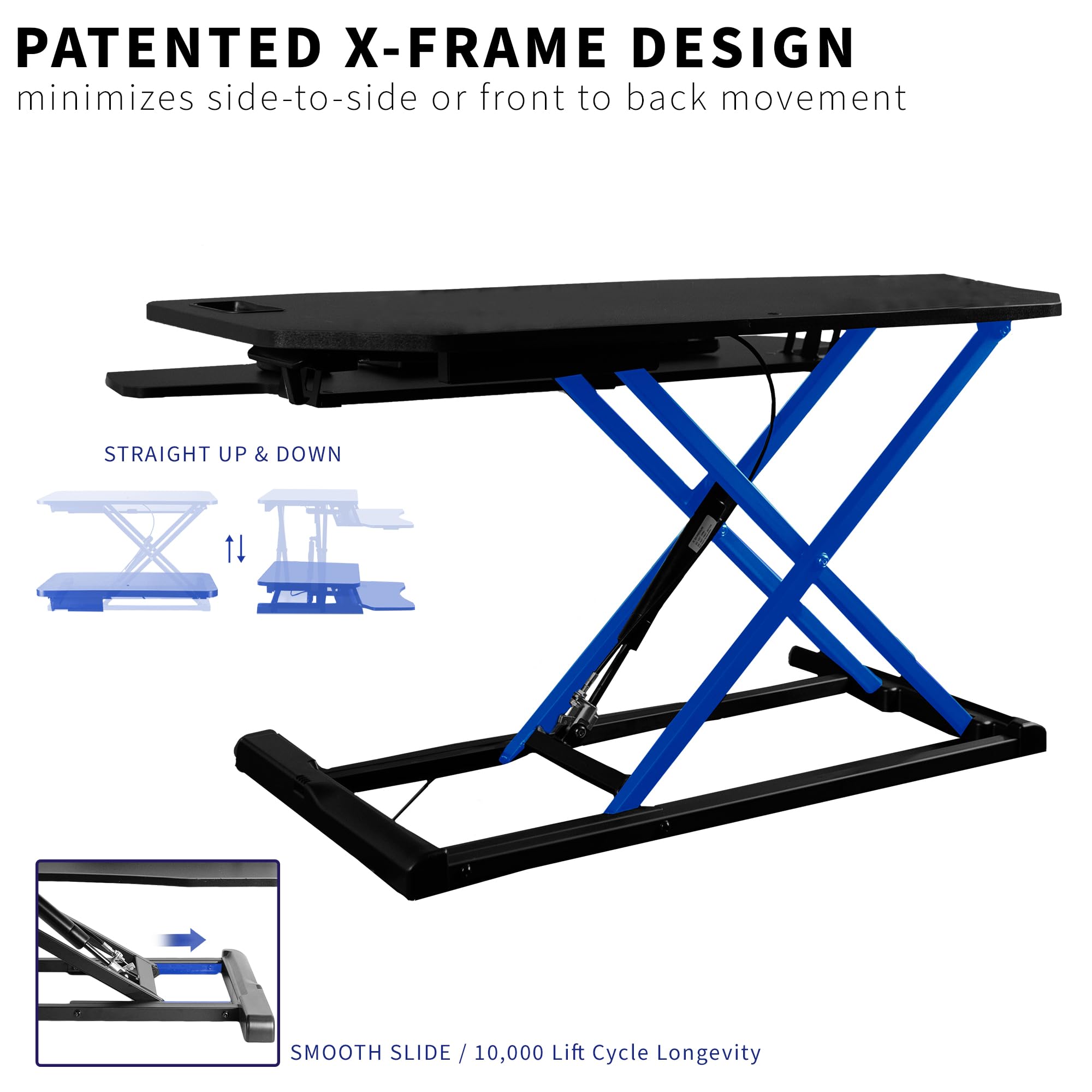 VIVO Extra Wide 38 inch Corner Desk Converter, K Series, Height Adjustable Sit to Stand Riser, Dual Monitor and Laptop Workstation with Wide Keyboard Tray, Black, DESK V000KL