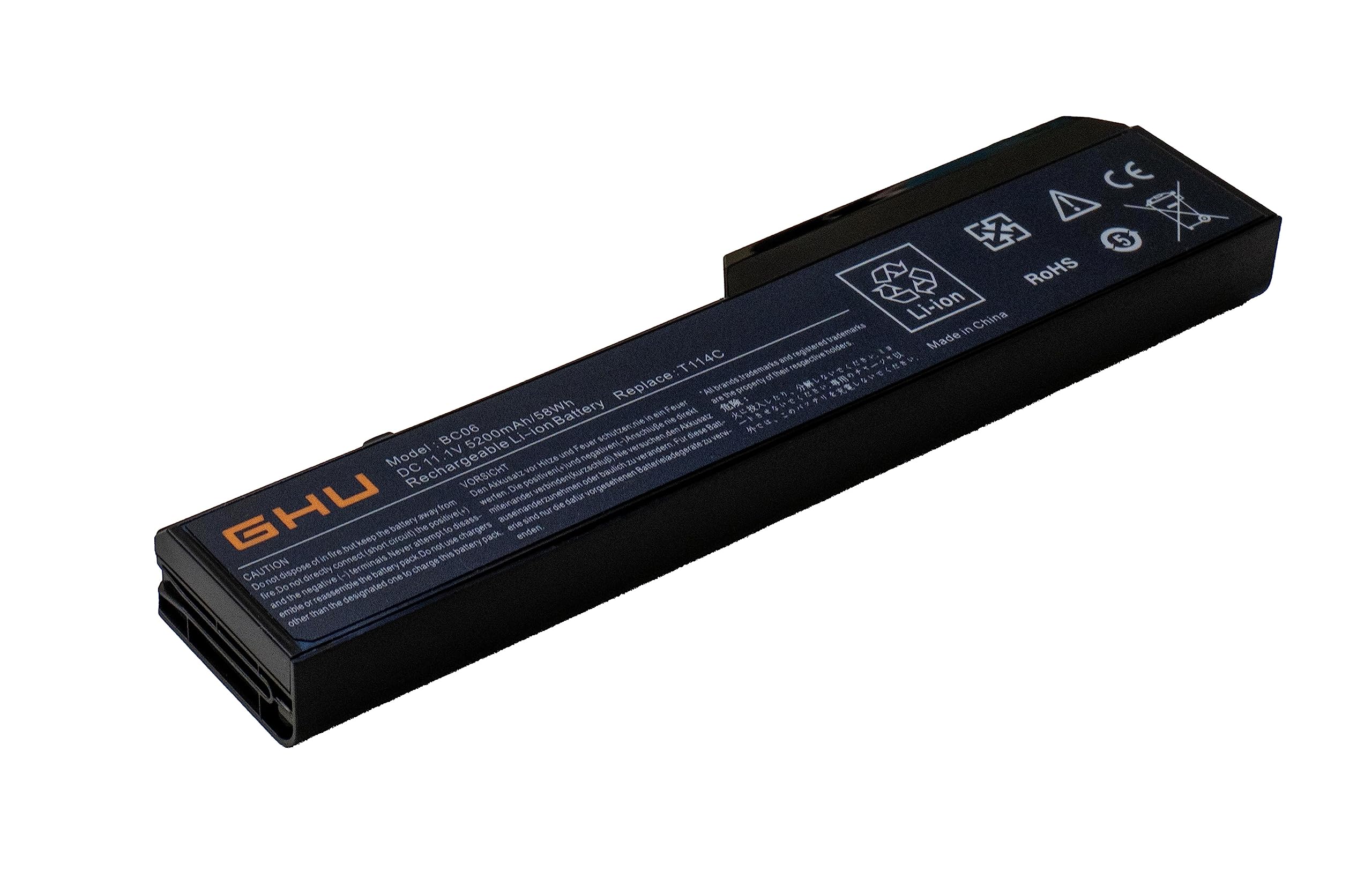 Ghu New Battery 58 Wh Replacement For Dell Vostro 1320 1310 1510 1520 2510 Pp36S Pp36L Series, Fits P/N K738H T112C T114C T116C