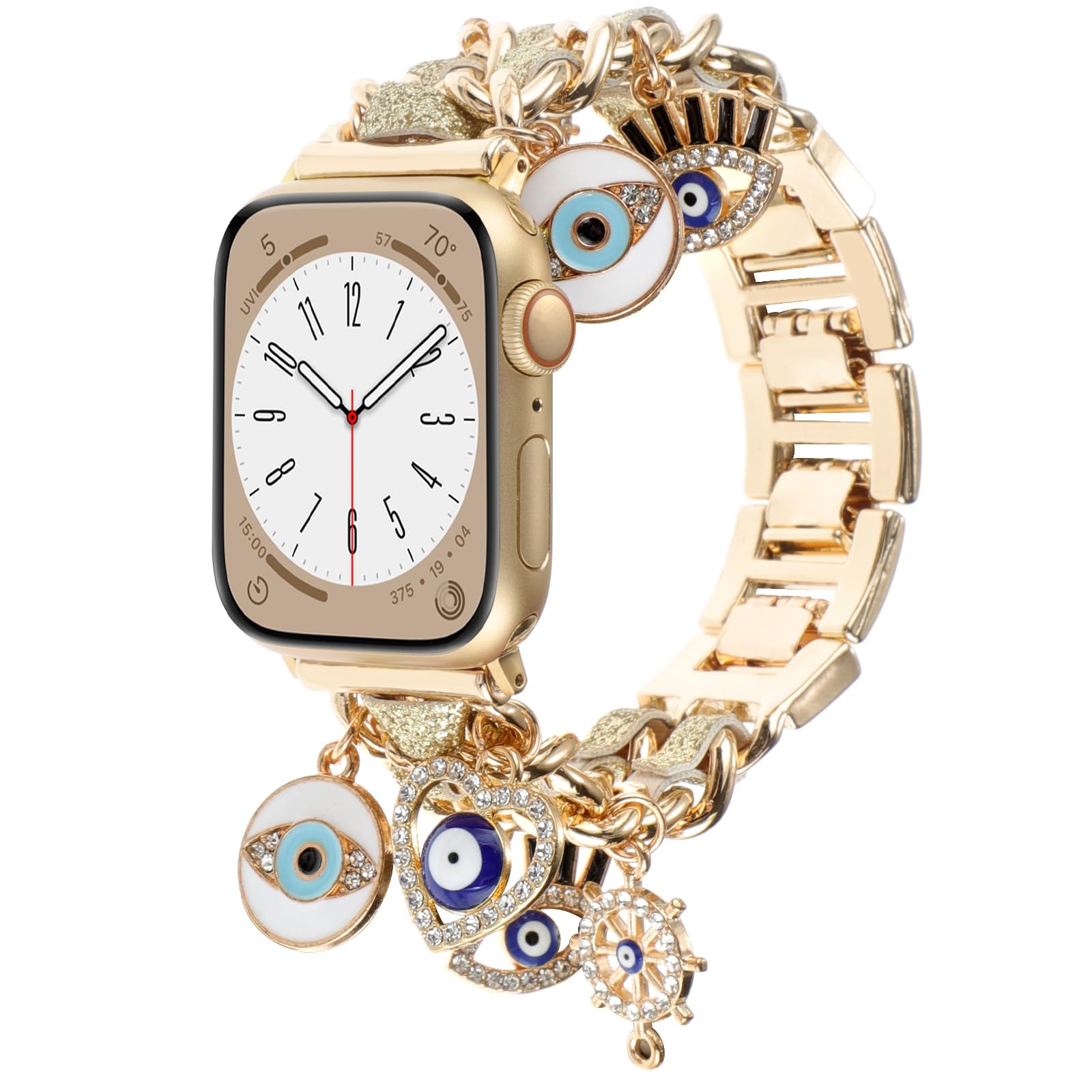 Realsign Women'S Zinc Watch Band, Compatible With Apple Watch 38Mm 41Mm, Gold, Adjustable