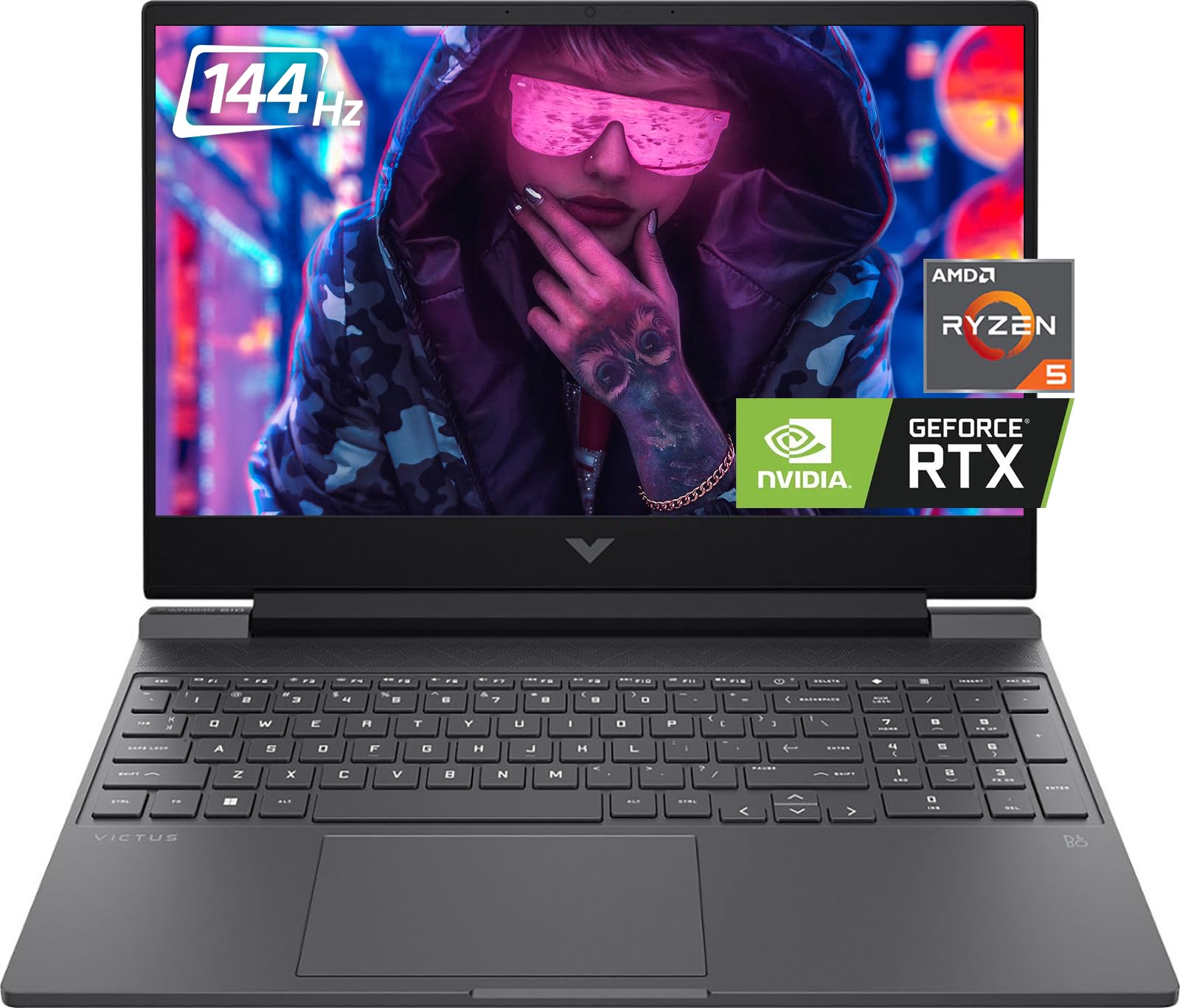 Hp Victus Gaming Laptop, 15.6'' Fhd 144Hz Display, Amd Ryzen 5 7535Hs, 32Gb Ddr5 Ram, 1Tb Nvme Ssd, Nvidia Geforce Rtx 2050, Bac