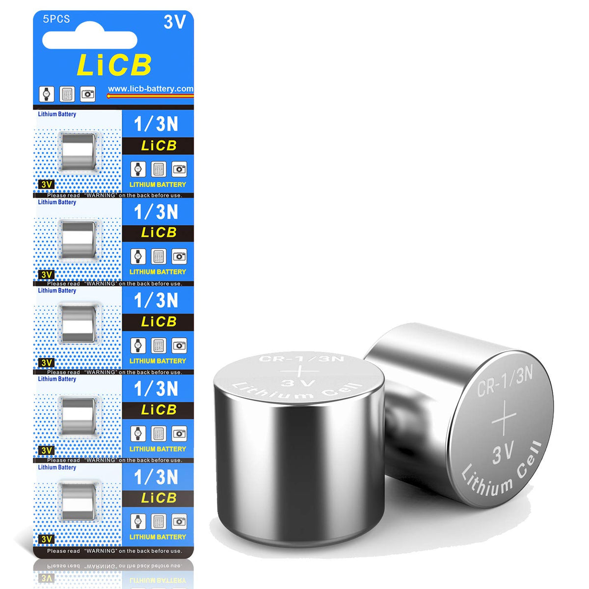 Licb Cr1/3N Battery 3V Lithium 1/3N Batteries (5   Pack)