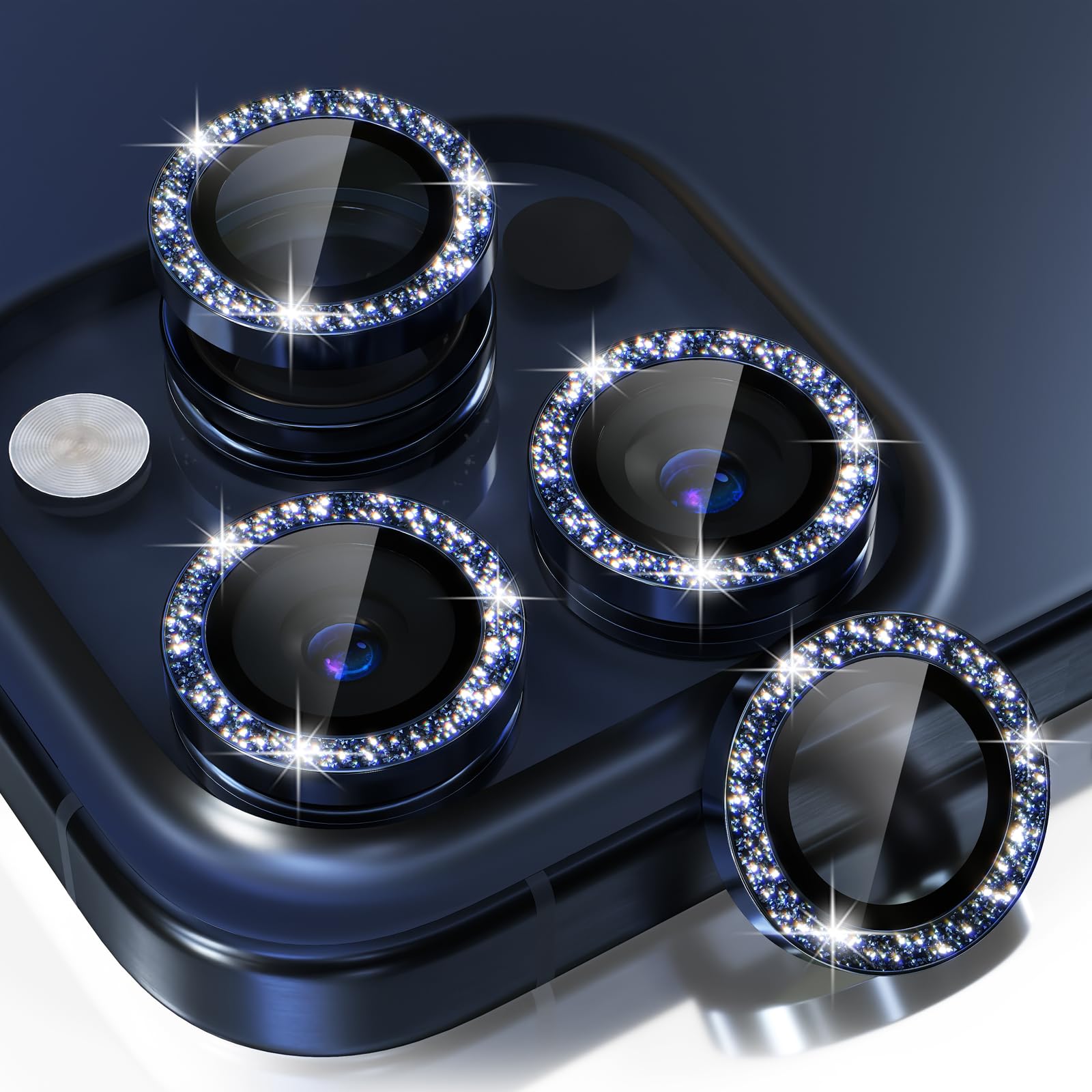 Choiche Compatible For Iphone 15 Pro/Iphone 15 Pro Max Camera Lens Protector Bling, 9H Tempered Glass Camera Cover Screen Protec