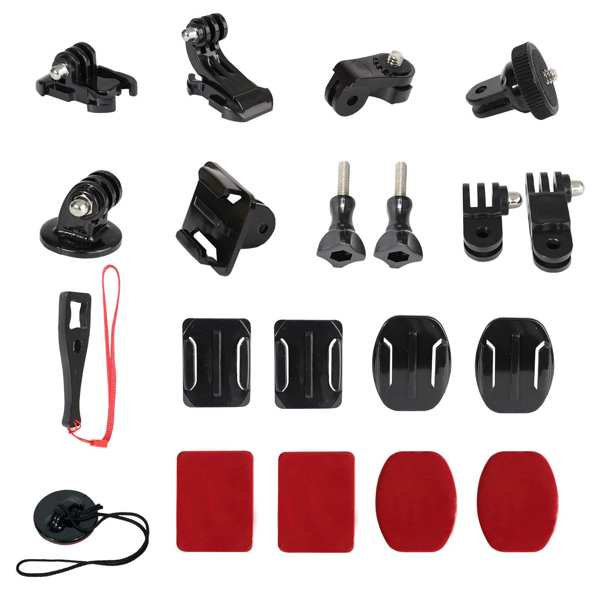 Universal Action Camera Accessory Kit For Gopro Hero 13 12 11 10 9 8 7 6 5 Blcak Go Pro Max Insta360 X4/X3/One R Dji Osmo Action 3 4 Akaso Apeman Sports Cam, Helmet Base Adhesive Tripod Adapter Mount