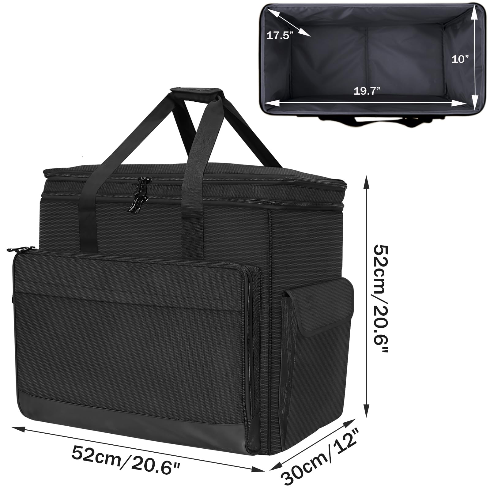 Xidihf Double Layer Computer Tower Carrying Case Desktop Computer Travel Storage Bag For Pc Chassis, Keyboard, Cable, Mouse And