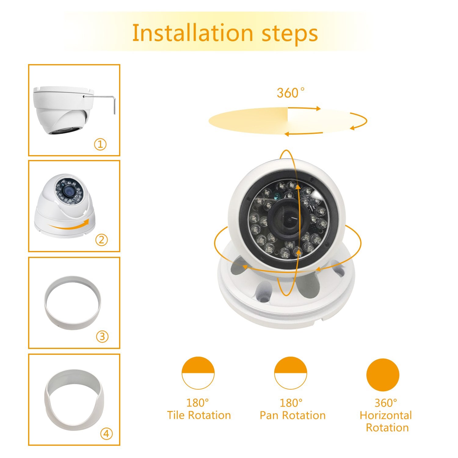 Analog Cctv Camera Hd 1080P 4 In 1 (Tvi/Ahd/Cvi/960H Analog) Security Dome Camera Outdoor Metal Housing, 24 Ir Leds True Day & N