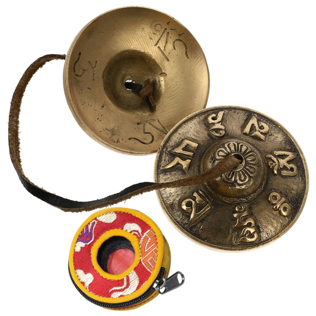 Toddmomy Cymbal Bell for Religious Ceremony Brass Meditation Bell Yoga Cymbals Light Weight Compact