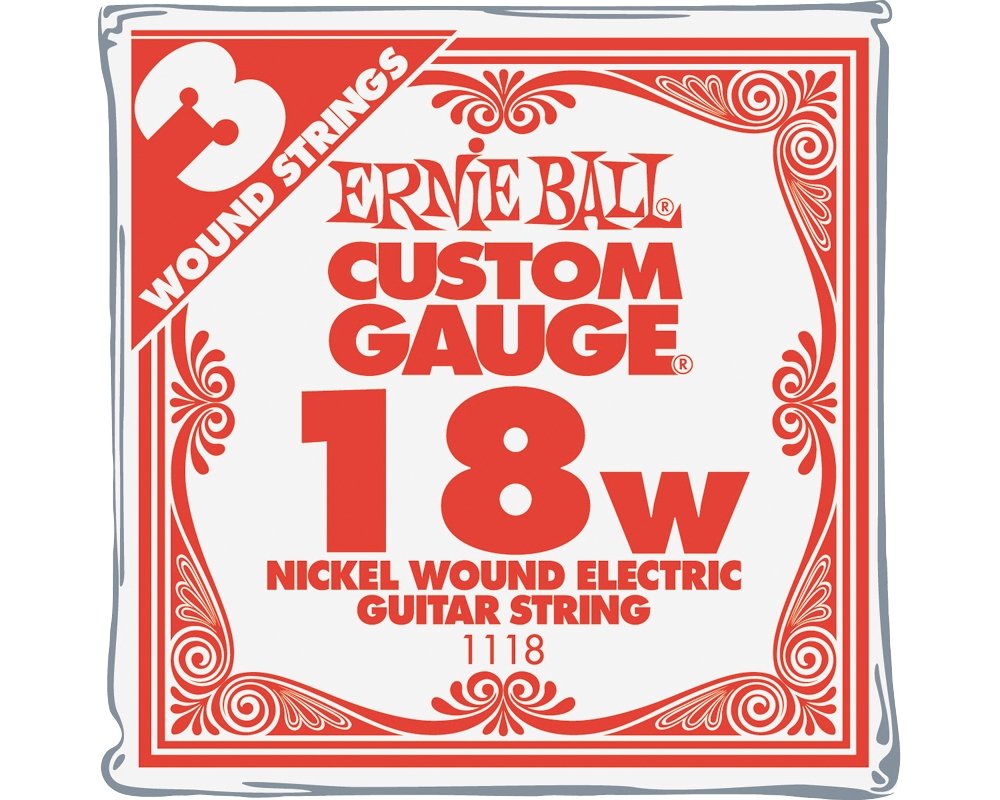 Ernie Ball Nickel Wound Single Guitar Strings 3 Pack .018 Gauge 3 Pack