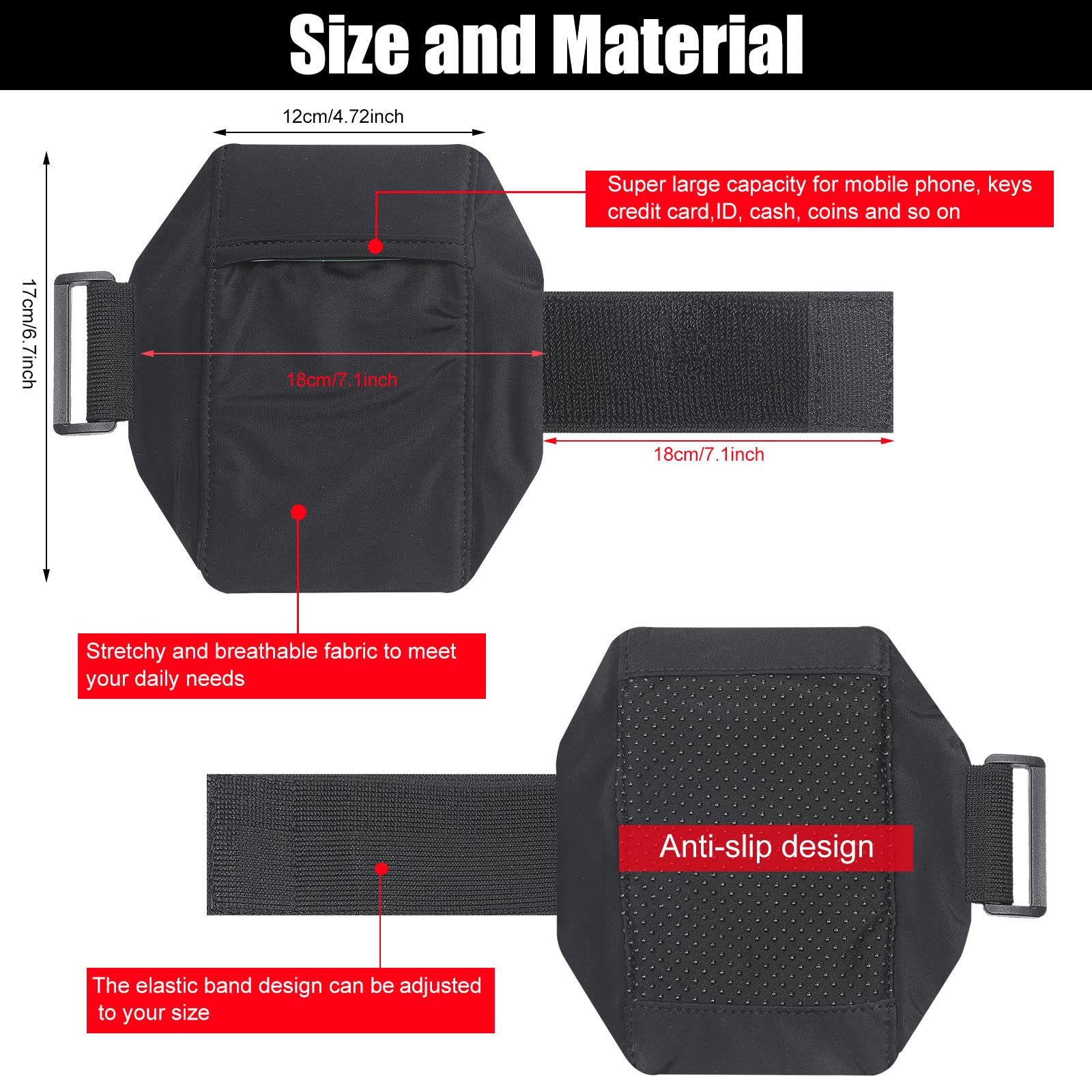 2 Packs Cell Phone Leg Straps Leg Phone Holder Arm Smartphone Band Non Slip Ankle Wallet Calf Leg Phone Straps Adjustable Arm Po