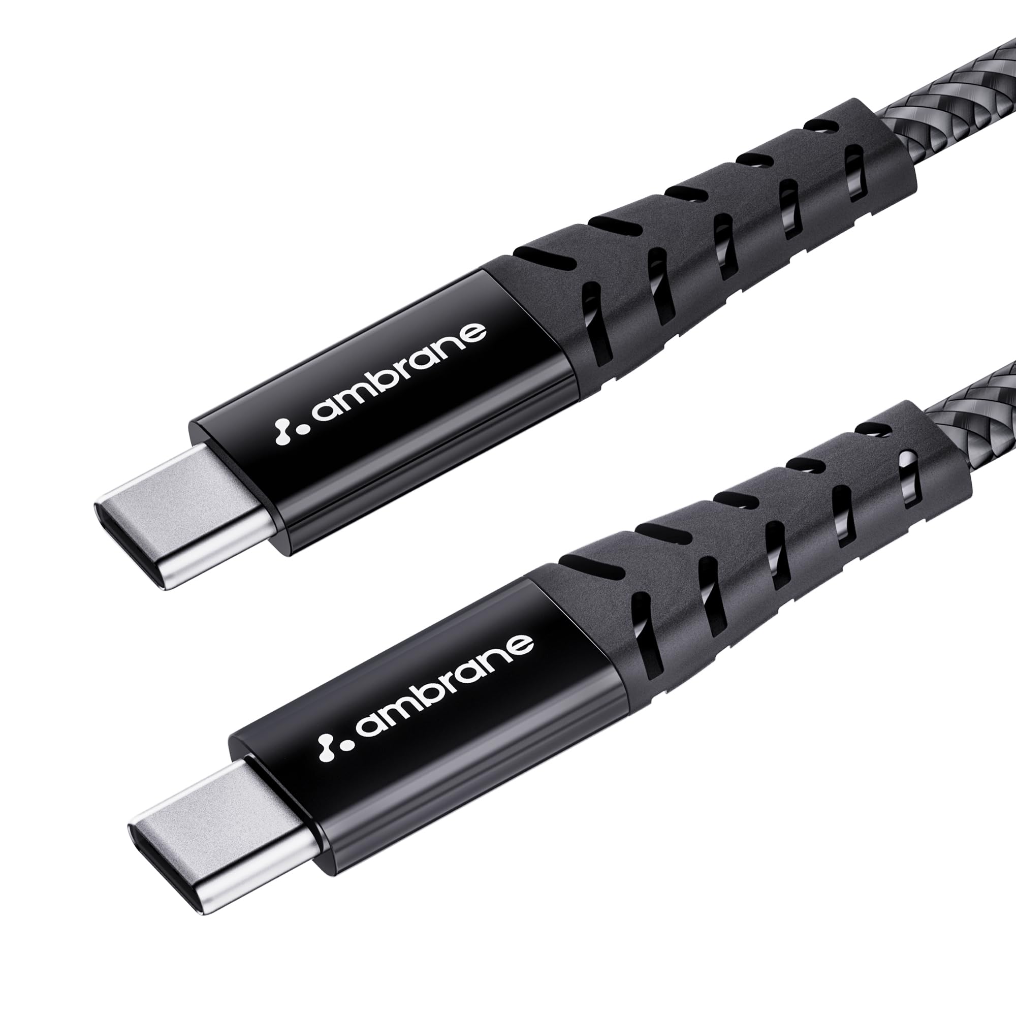 Ambrane Unbreakable 60W Fast Charging 1.5M Braided Type C to Type C Cable for Smartphones, Tablets, Laptops & Other Type C Devic