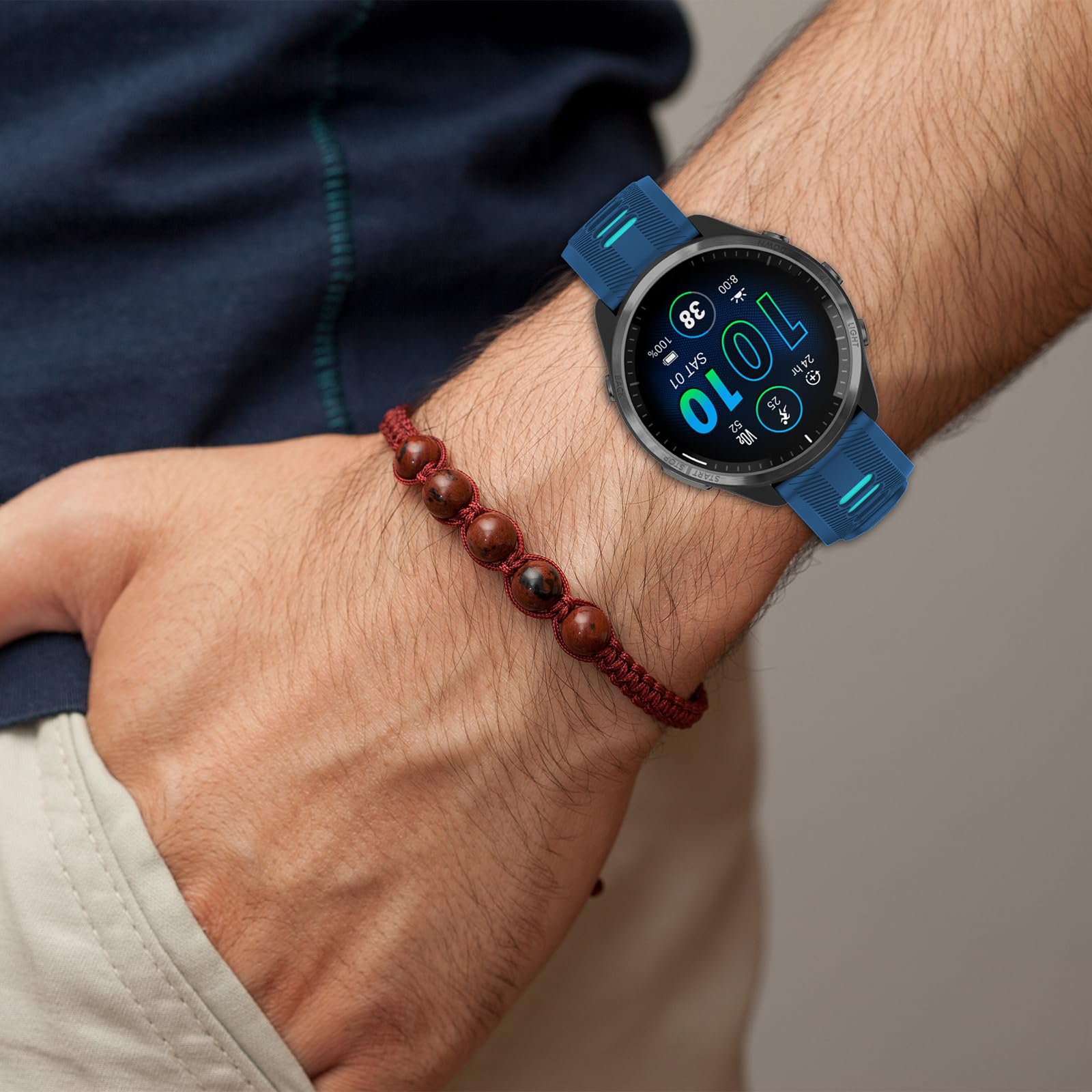 Topperfekt Band Compatible With Garmin Forerunner 965, Soft Silicone Replacement Watch Band Strap For 965 Smart Watch For Women