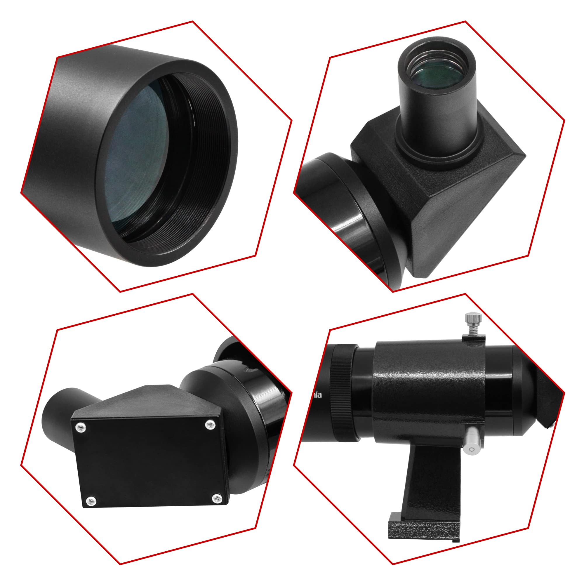 Astromania 9X50 Angled Finder Scope With Upright And Non Reversed Image, Black