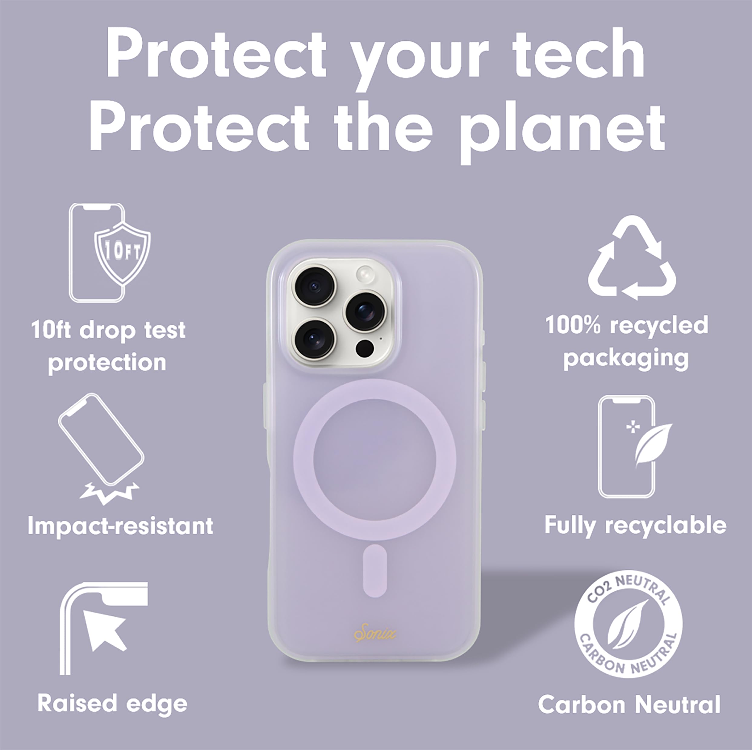 Sonix Case For Iphone 16 Pro Max | Compatible With Magsafe | 10Ft Drop Tested | Jelly Lavender