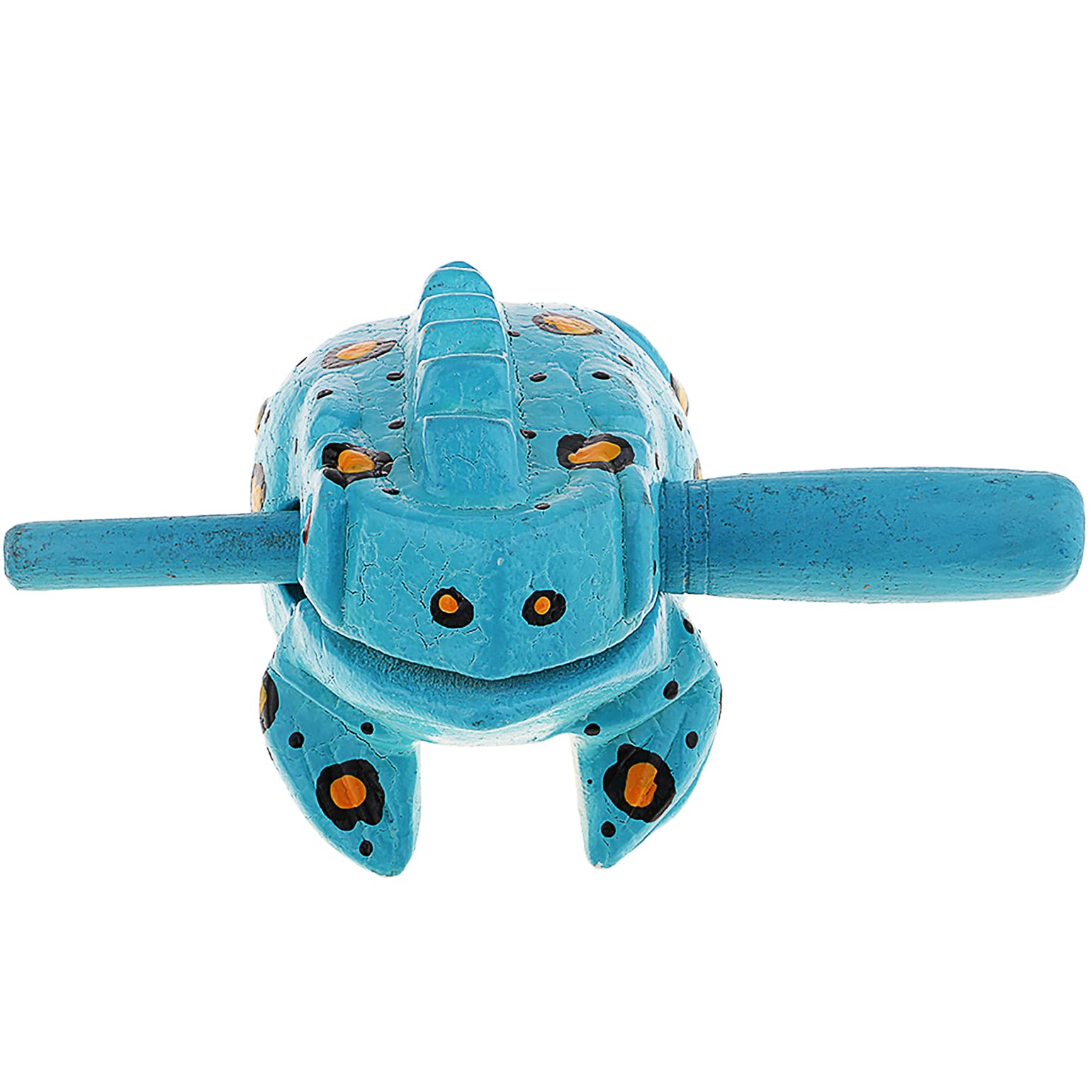 3.5'' Wooden Frog Guiro Rasp Instrument   Percussion Musical Tone Block Craft (Blue)