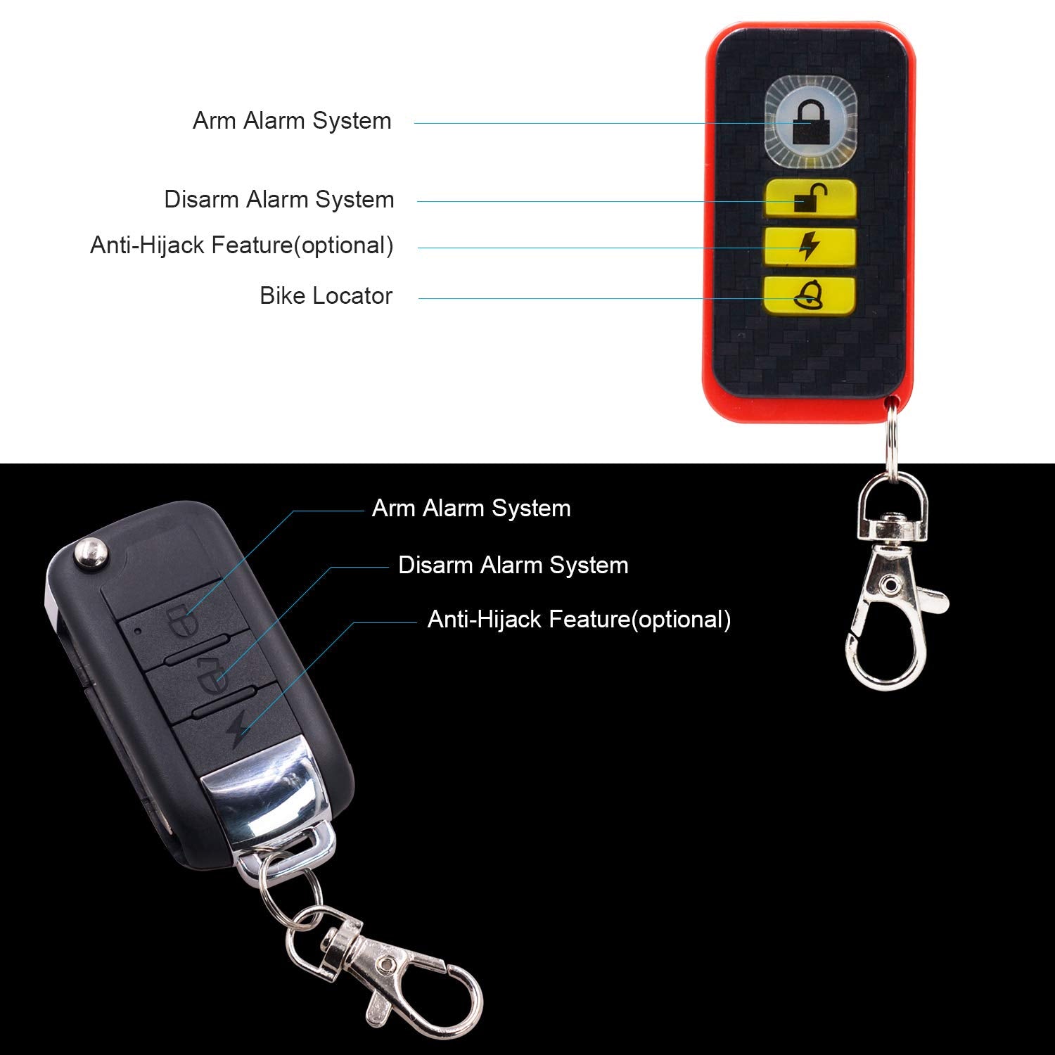 Bluefire Motorcycle Security Kit Alarm System Anti-Hijacking Cutting Off Remote Engine Start Arming Disarming